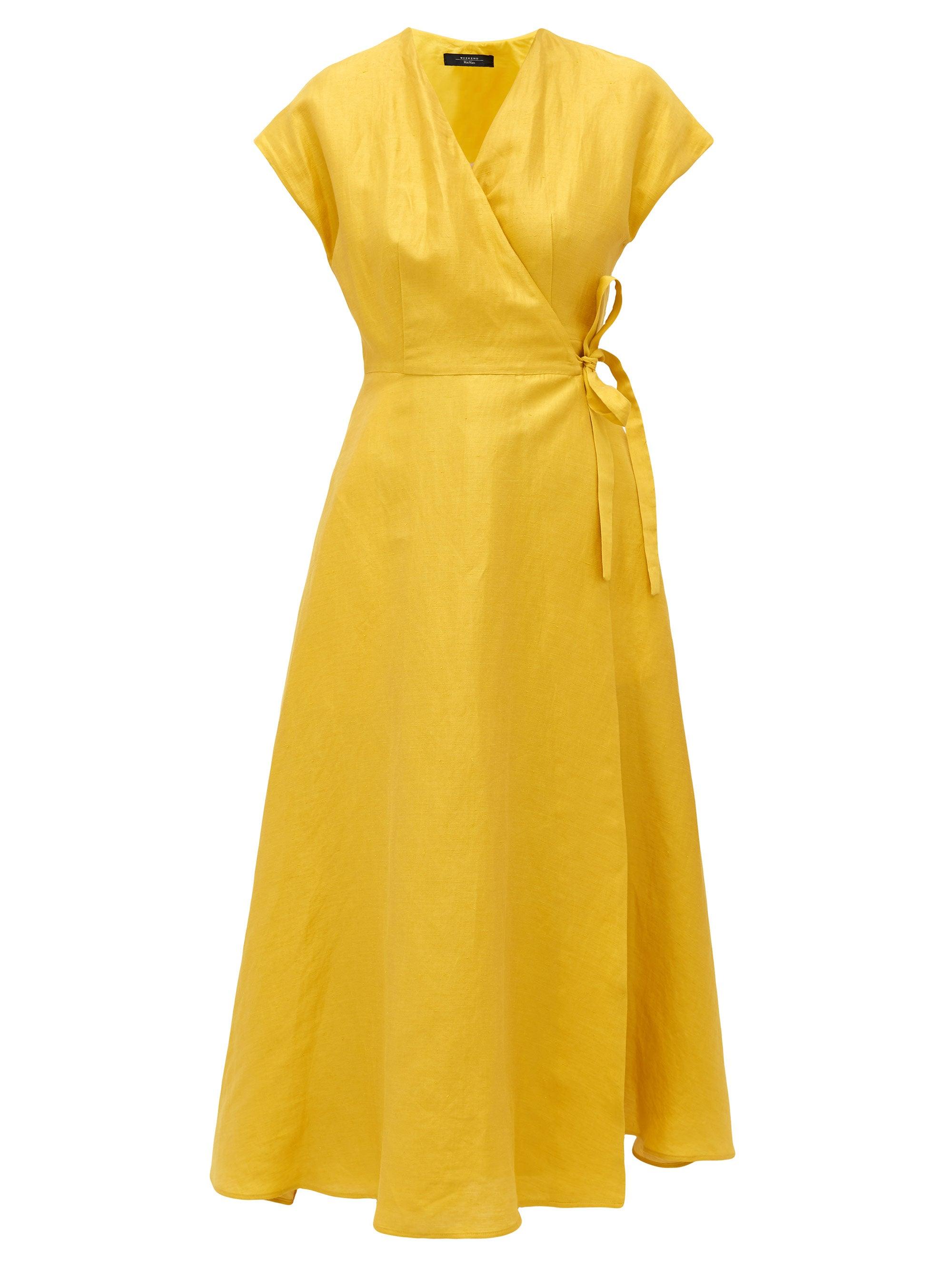 Weekend by Maxmara Terreno Wrap Dress in Yellow | Lyst