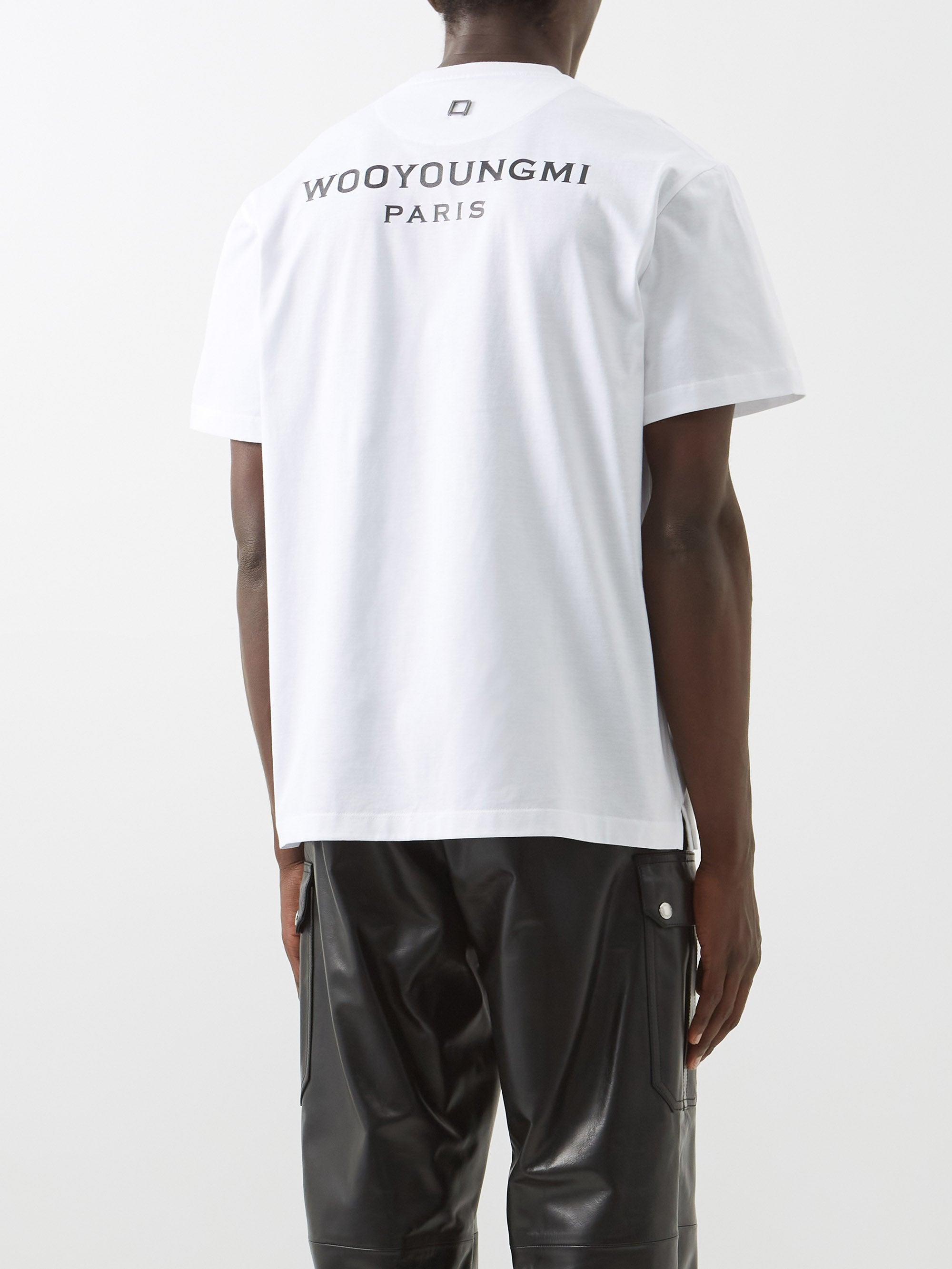 メンズ WOOYOUNGMI ロゴ コットンtシャツ ホワイト | Lyst