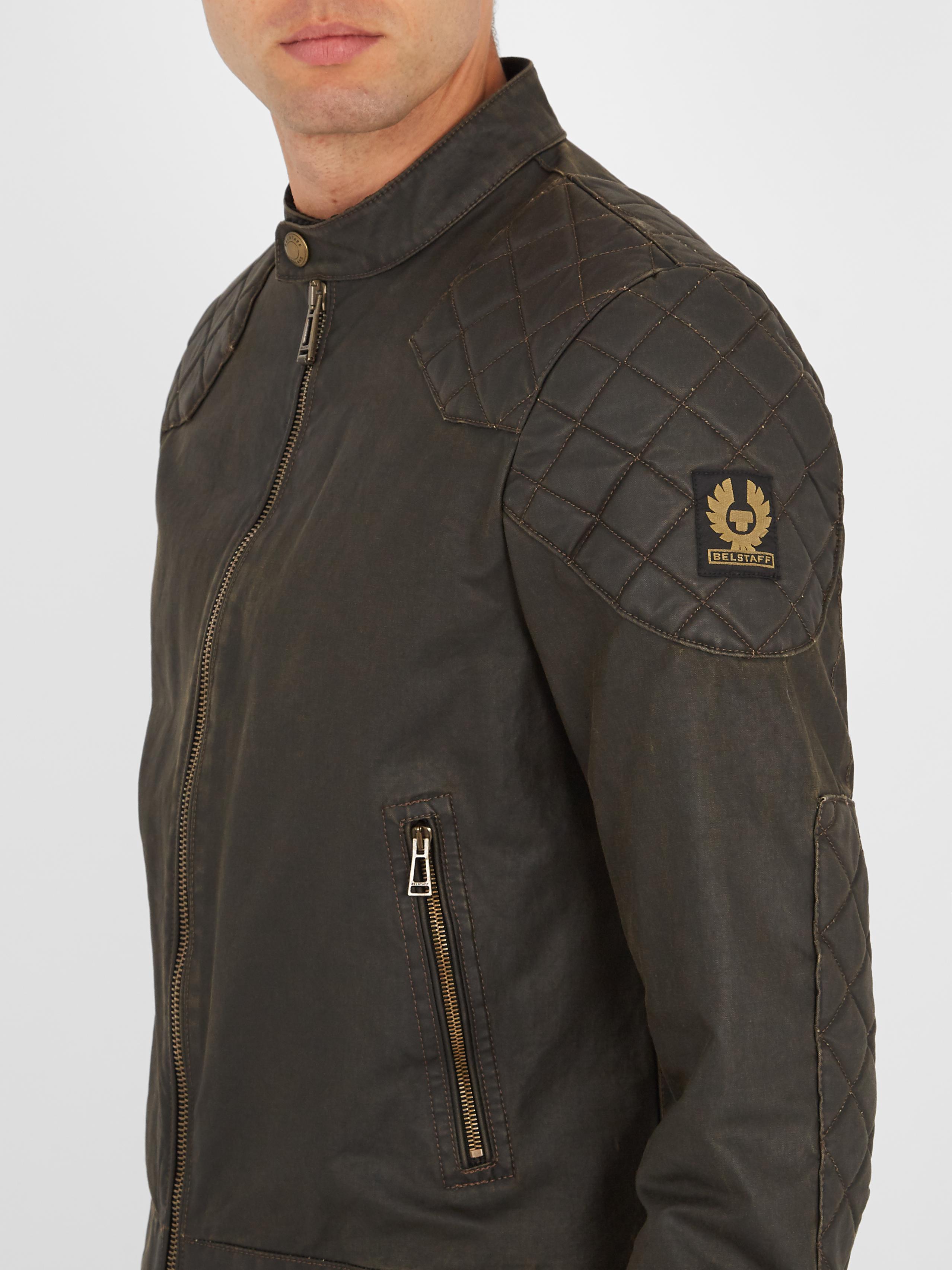 Belstaff Outlaw Waxed Cotton-blend Jacket in Black for Men | Lyst