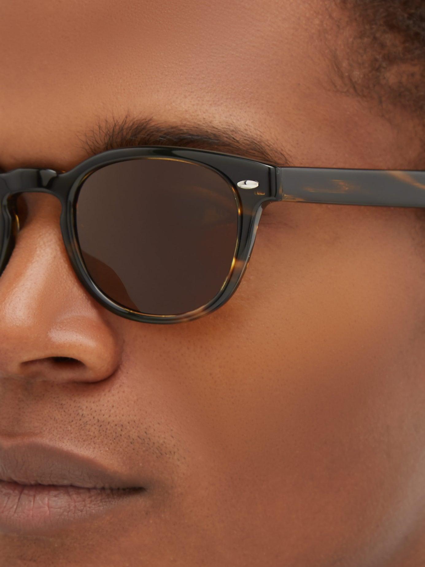 Oliver Peoples Sheldrake Round Acetate Sunglasses in Brown for Men - Lyst