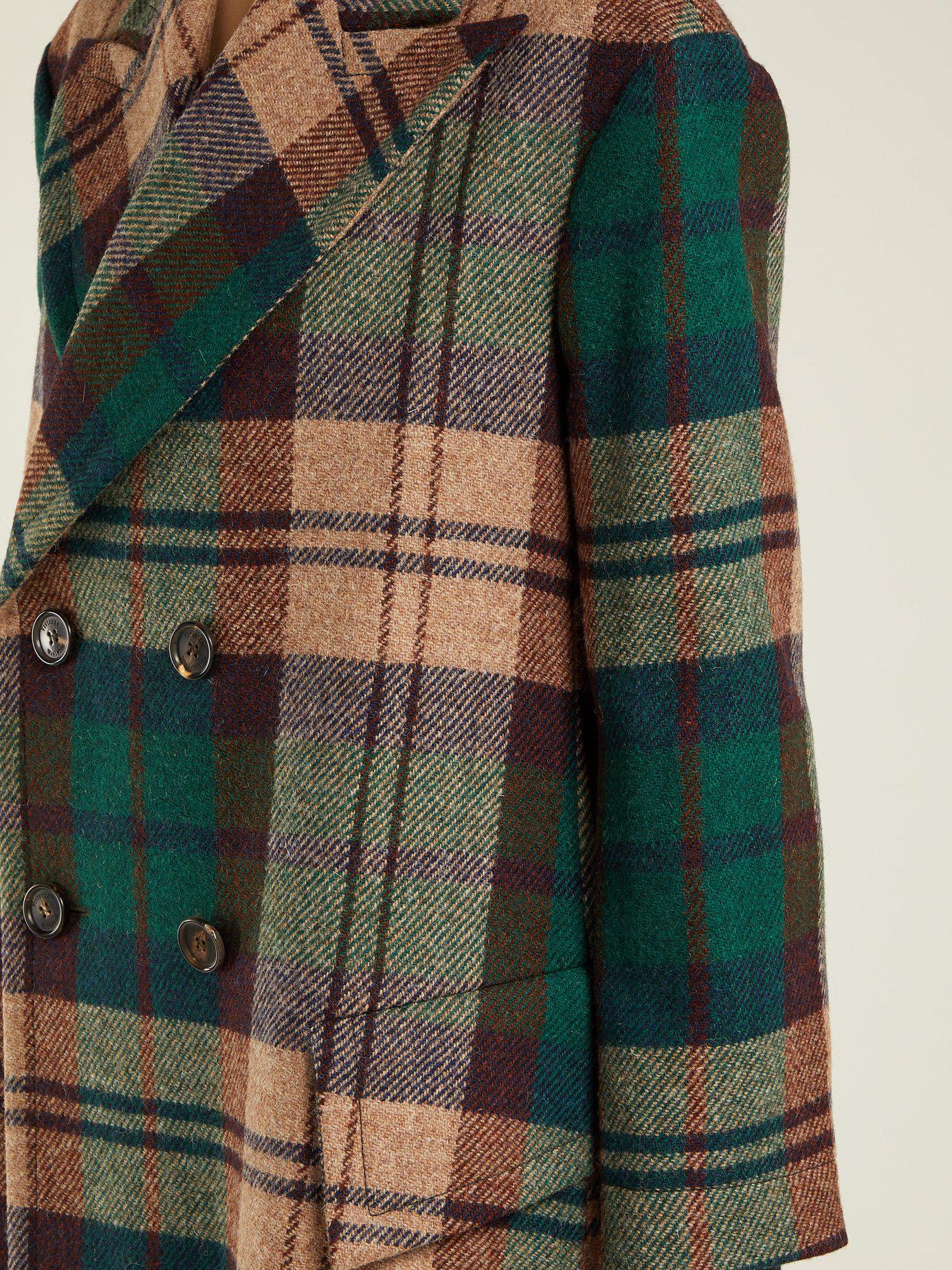 Vivienne Westwood Princess Hecked Harris Tweed Coat in Green Lyst