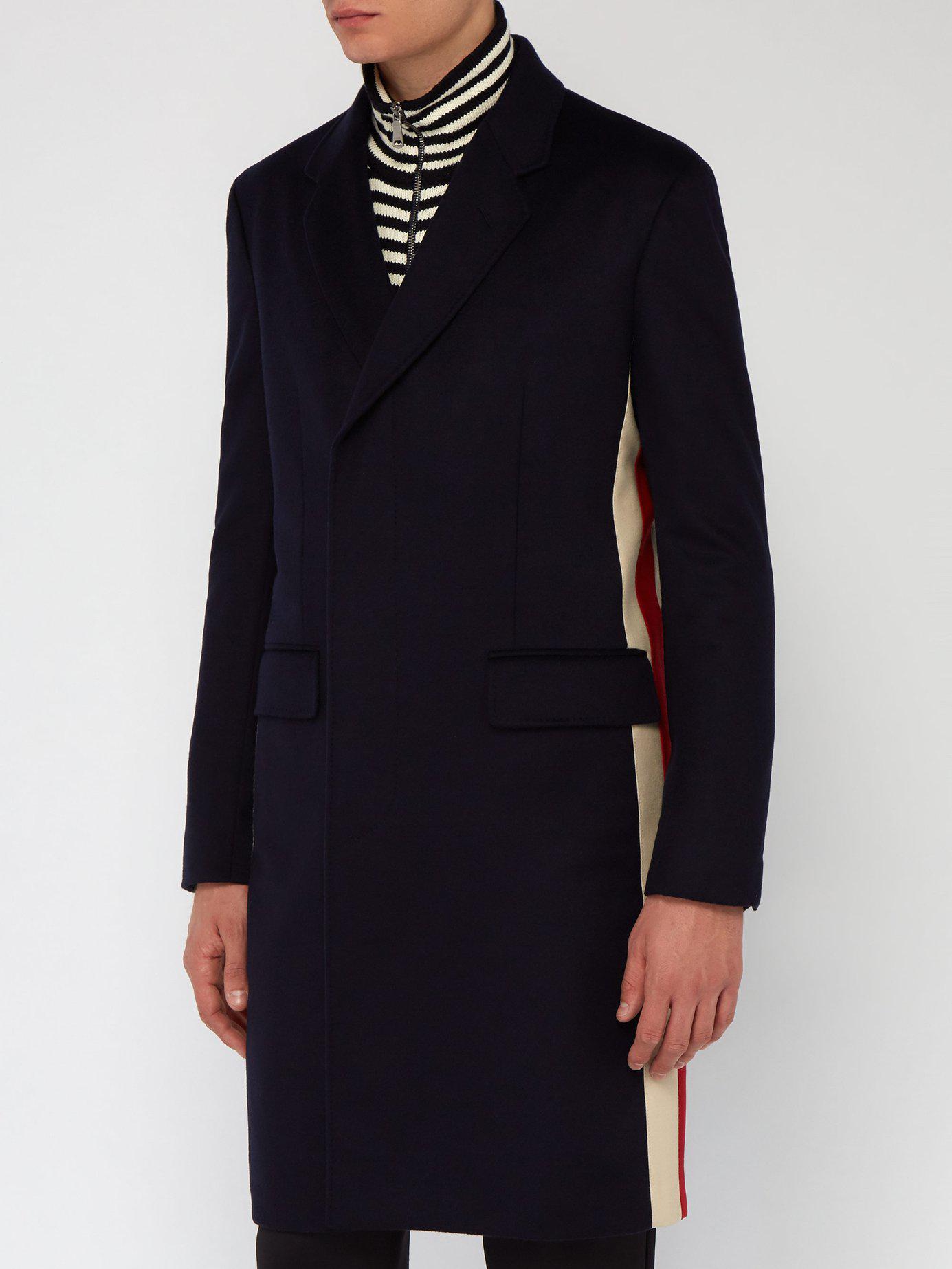 Gucci Eco Cashmere Blend Coat in Navy (Blue) for Men Lyst