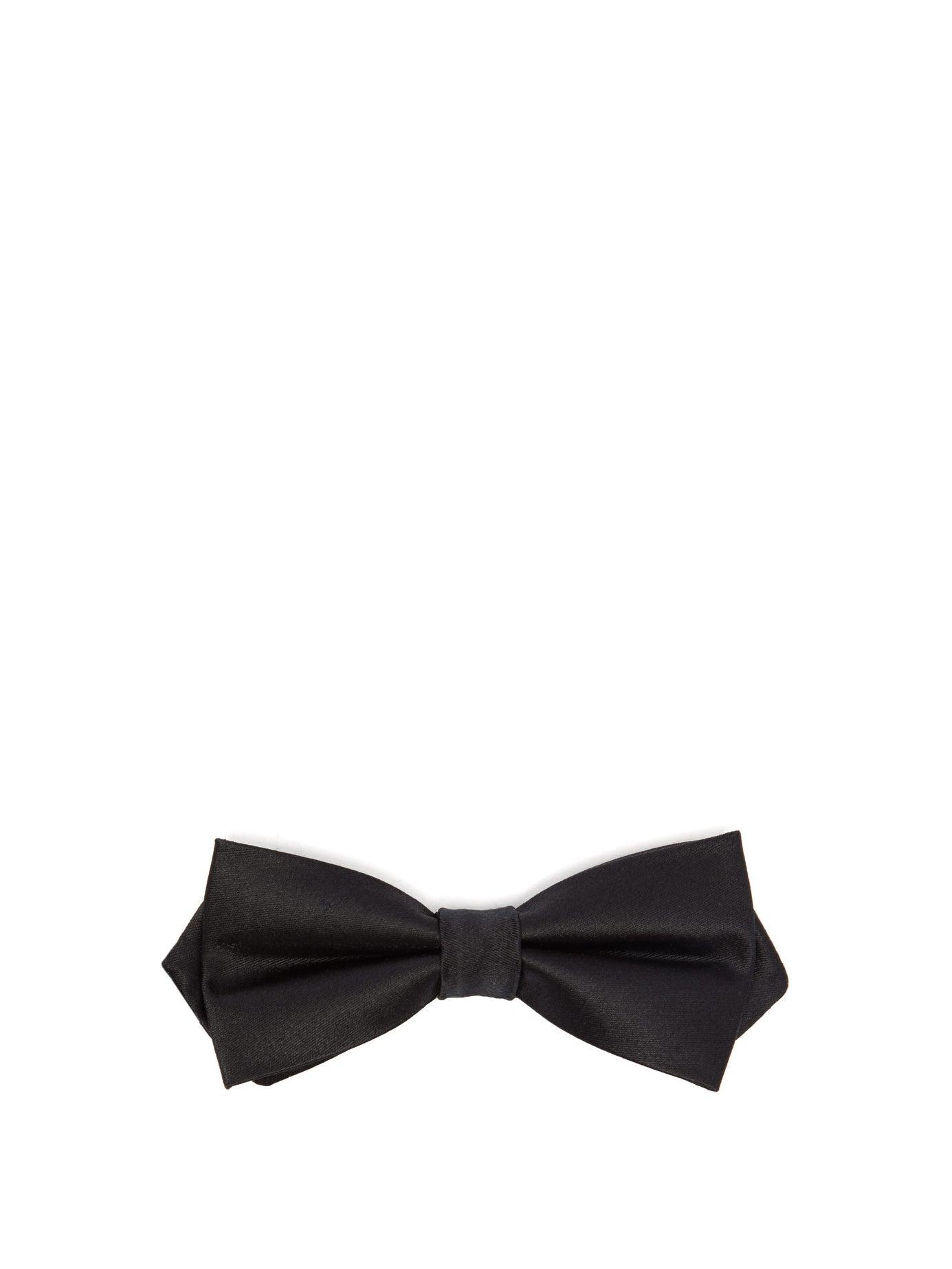 Download Balmain Silk Satin Bow Tie in Black for Men - Lyst