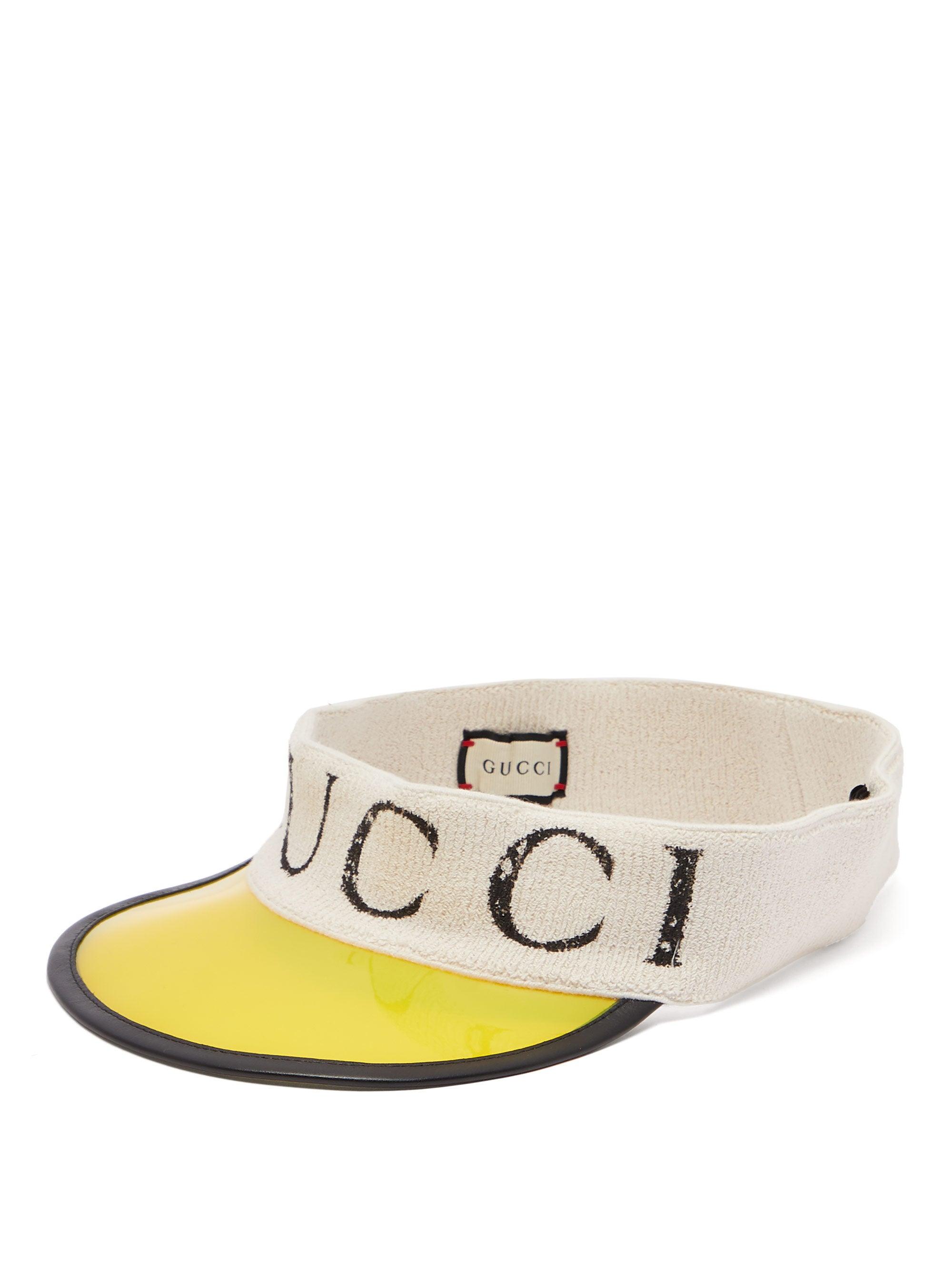 Gucci Cotton Logoprint Pvc Visor for Men Lyst