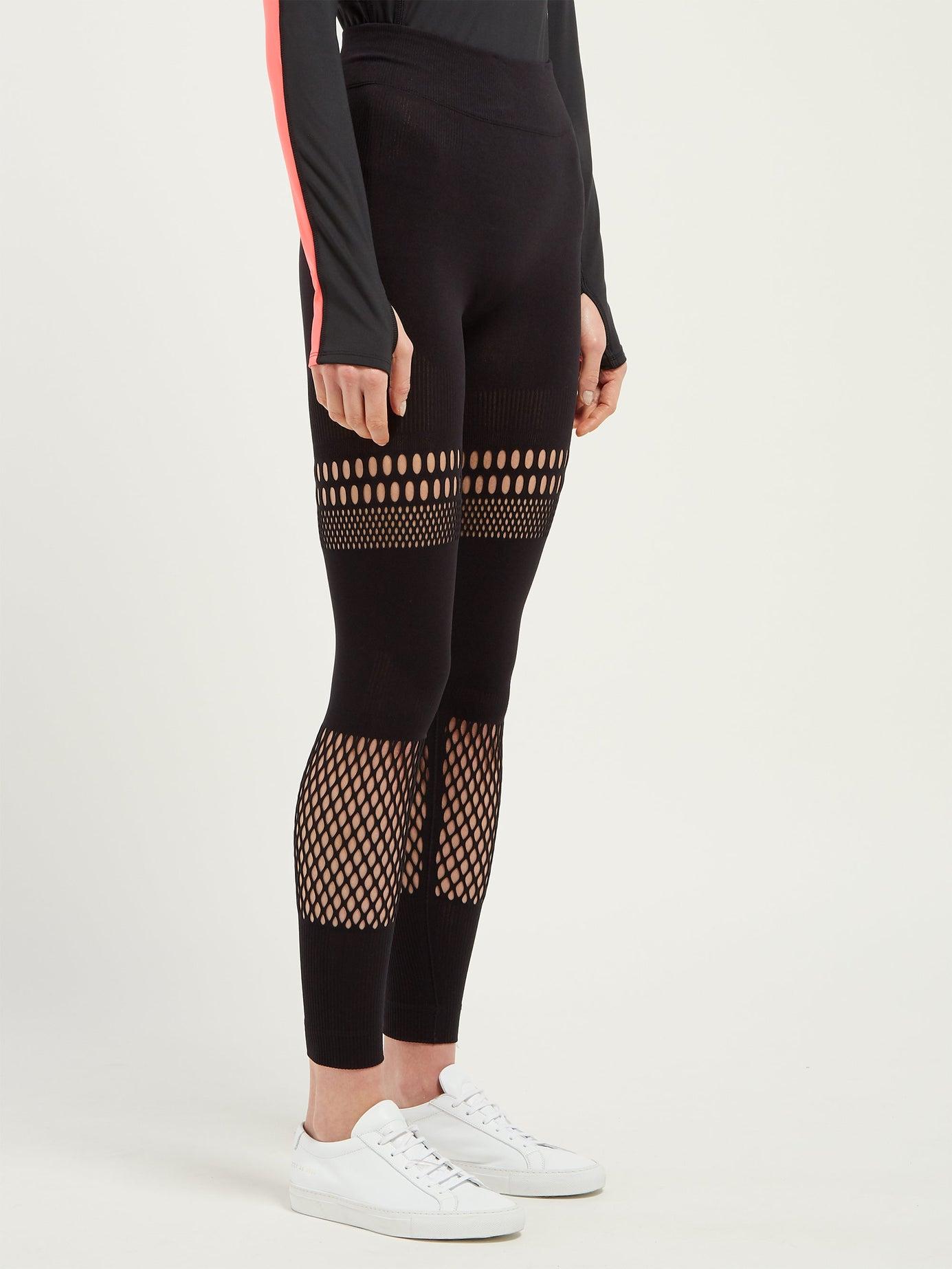 adidas By Stella McCartney Warp Knit Laser-cut Leggings in Black - Lyst