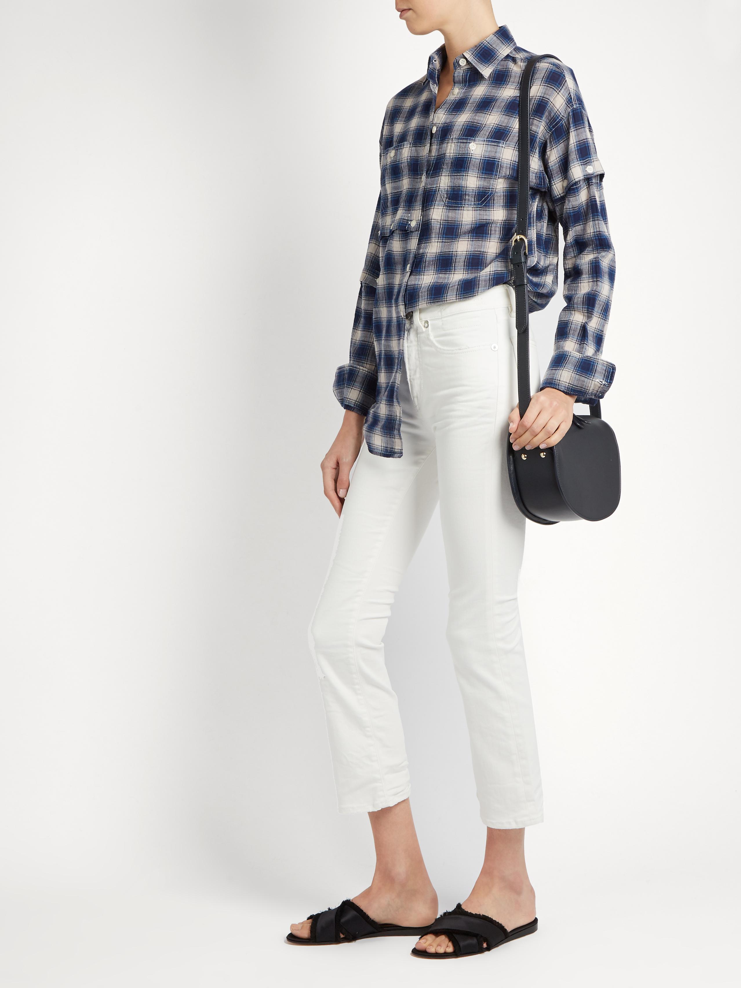 cropped kick flare jeans