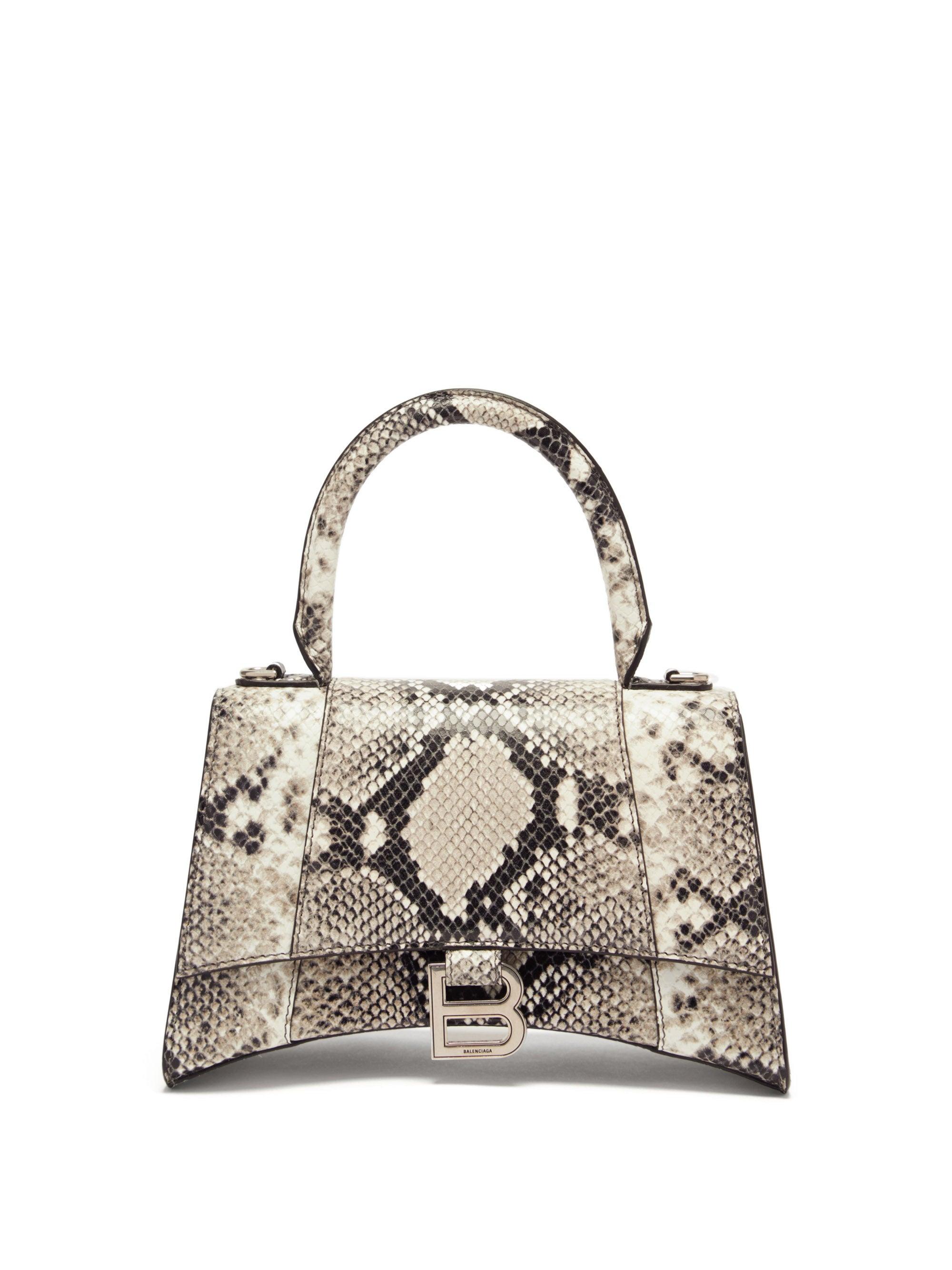 Balenciaga Hourglass Small Python-effect Leather Bag | Lyst