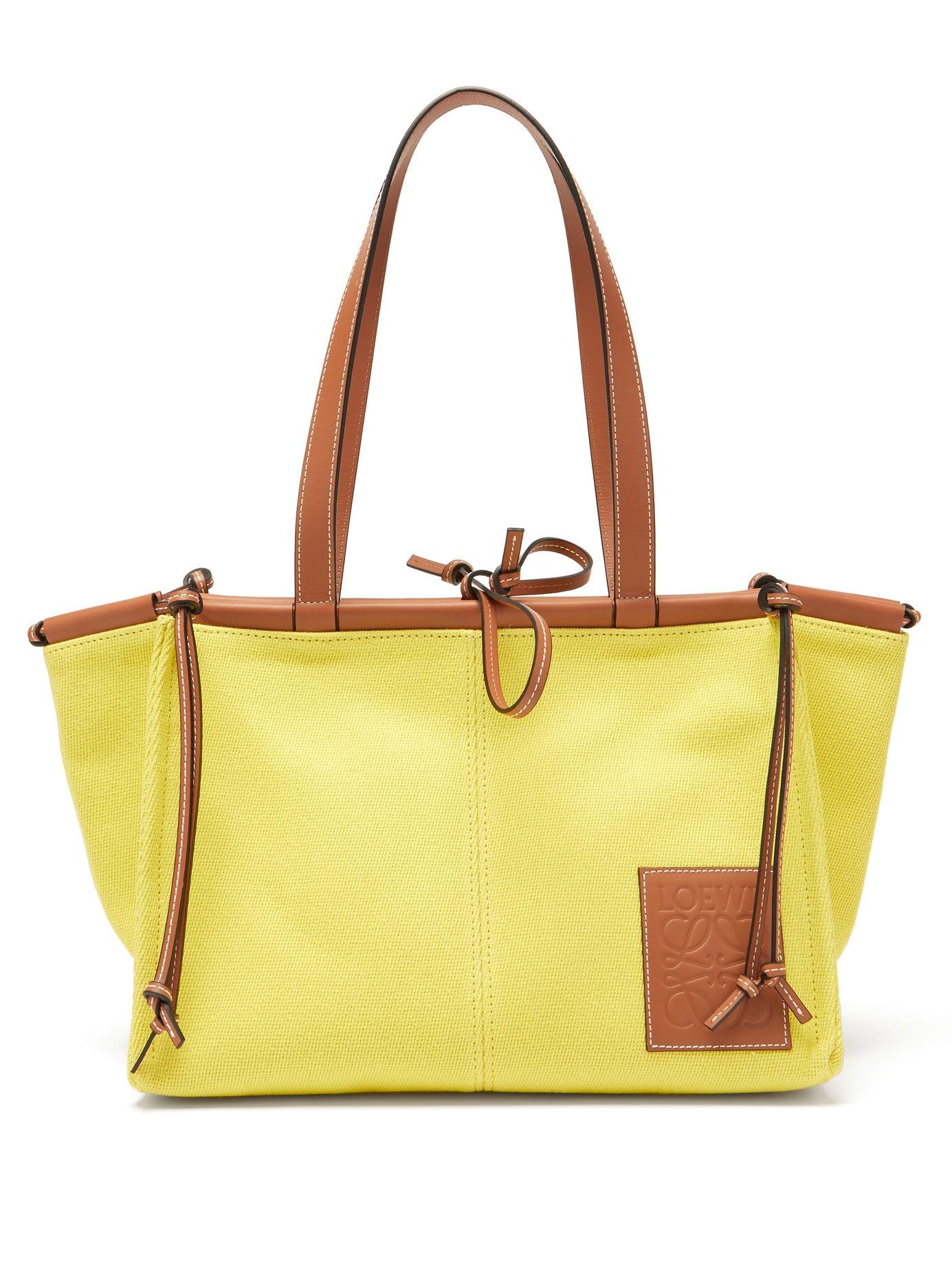 Loewe Cushion Small Canvas Tote Bag in Yellow - Lyst