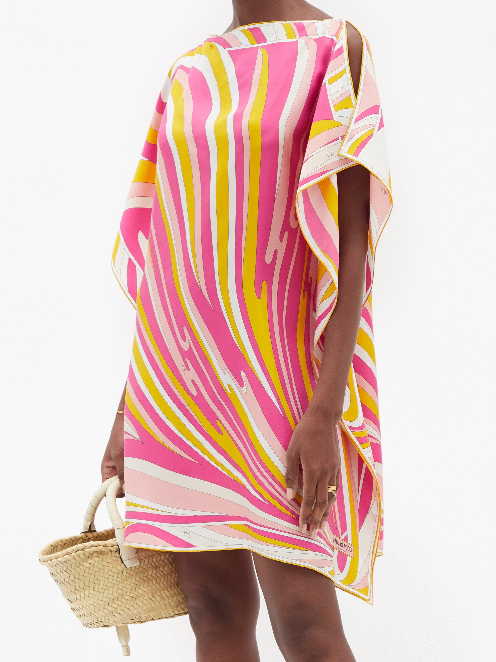 Emilio Pucci Vortici-print Silk-satin Mini Dress in Pink