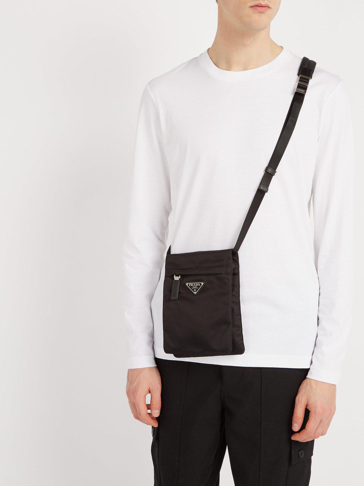 Prada Synthetic Nylon Cross Body Bag in Black for Men | Lyst