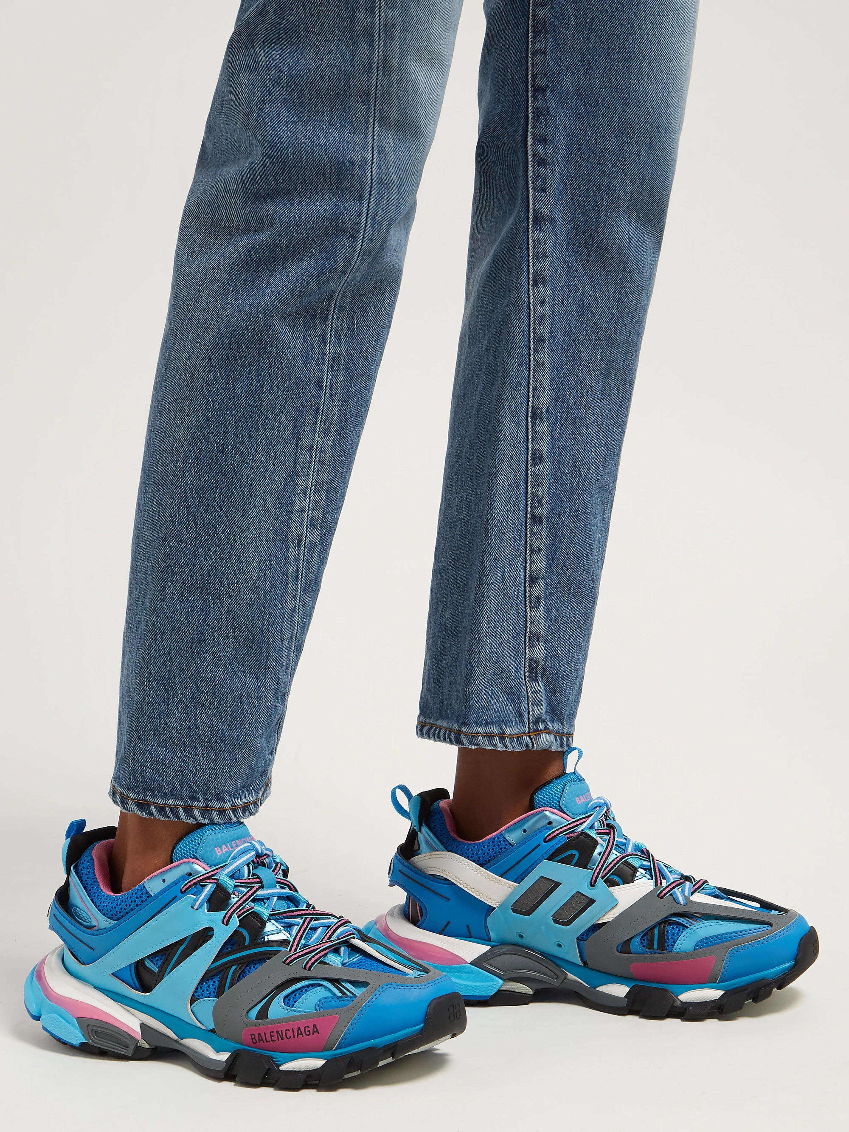Balenciaga Track Low-top Trainers in Blue/Pink (Blue) | Lyst UK