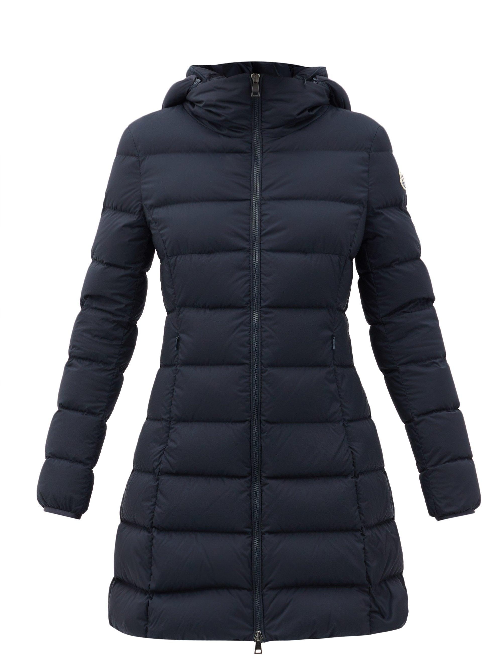 Moncler Gie Hooded Quilted Down Coat in Navy (Blue) Lyst