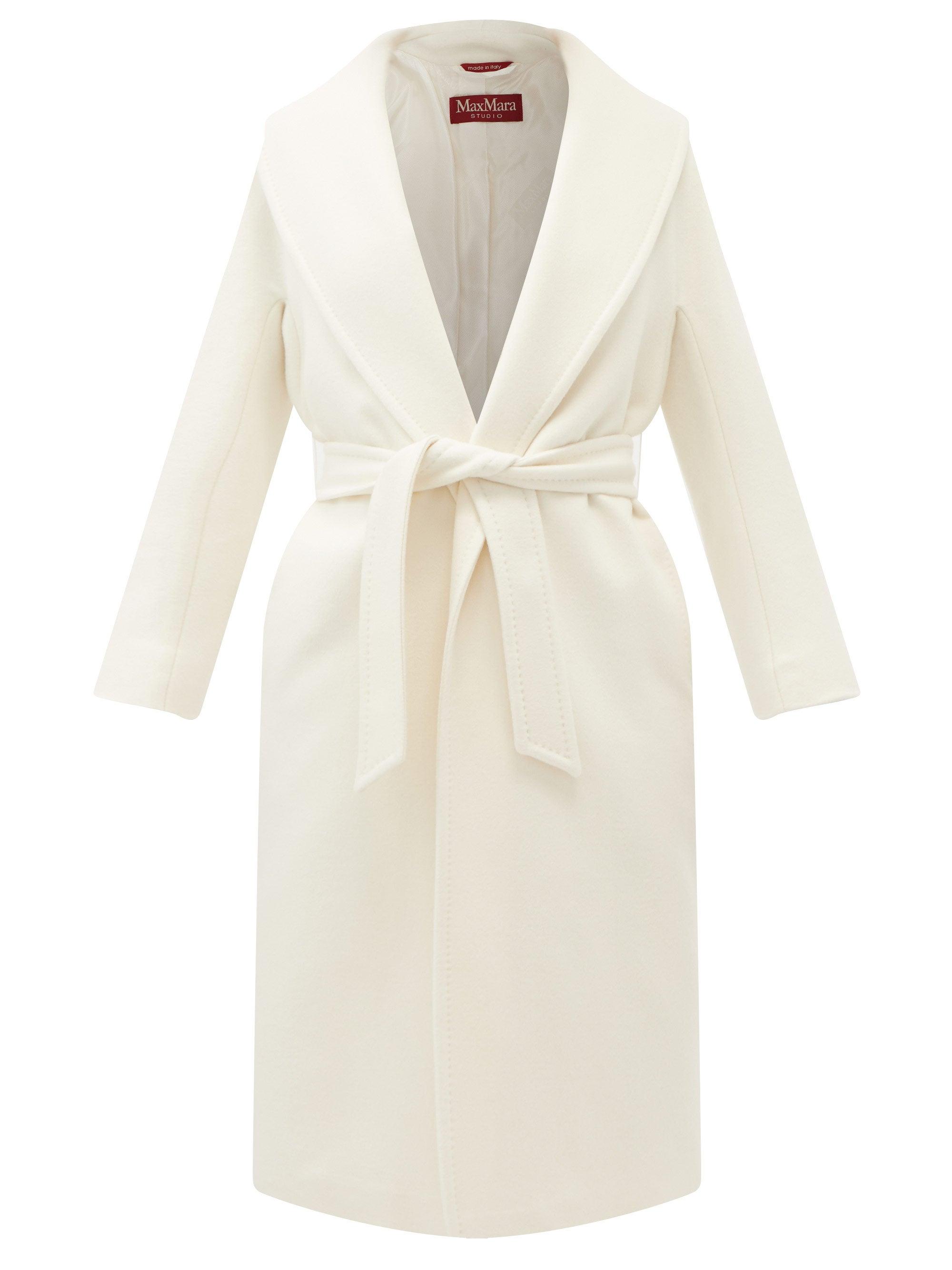 Max Mara Studio Palmeti Coat in White | Lyst