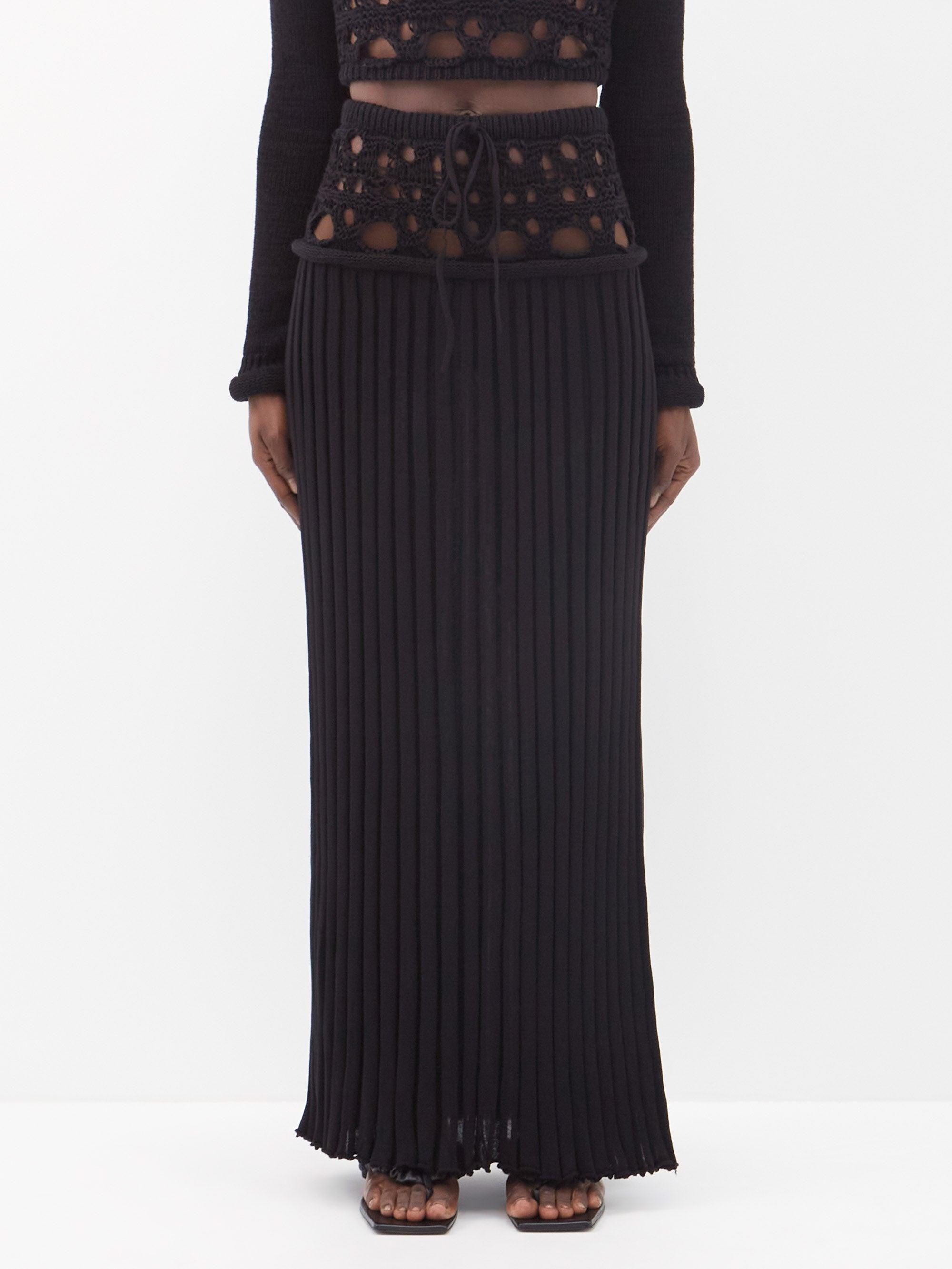 Christopher Esber Crochet And Ribbedknit Maxi Skirt in Black Lyst UK
