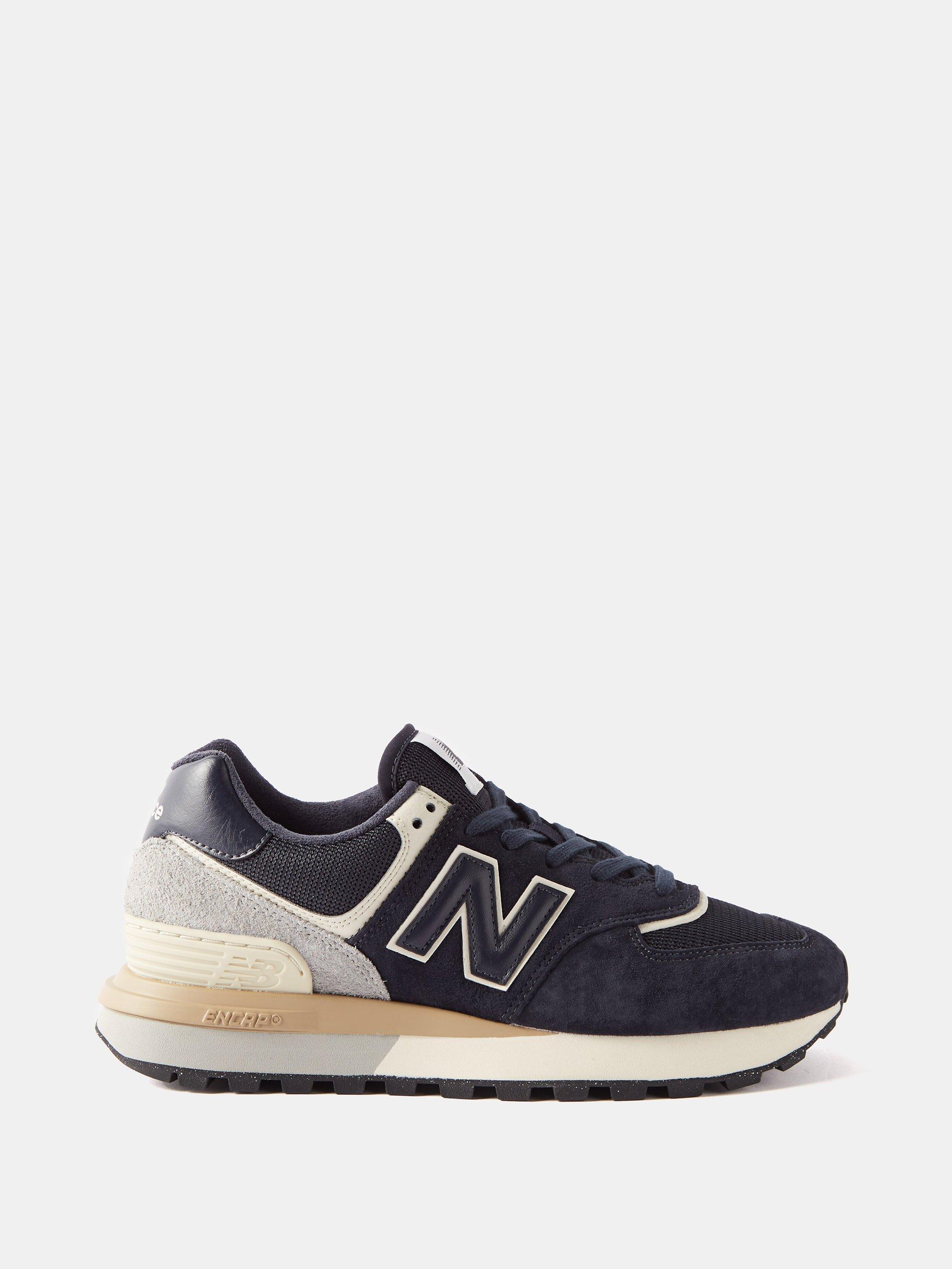 New Balance U574lg Suede And Mesh Trainers in Blue | Lyst