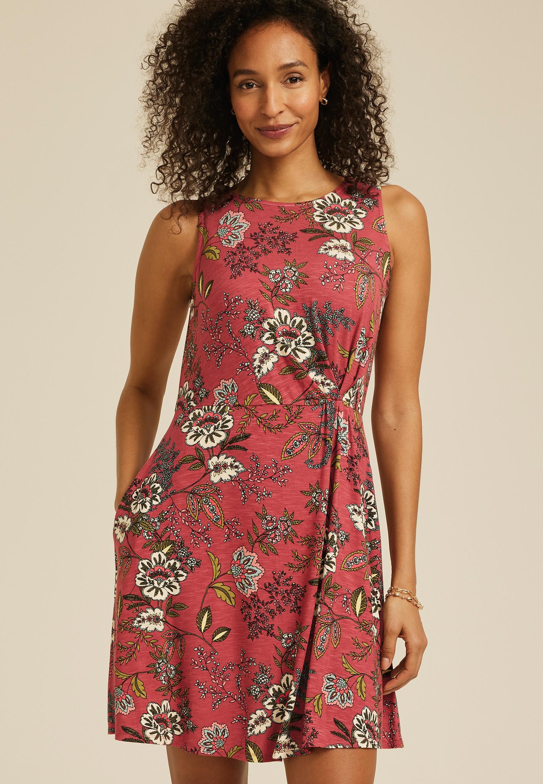 maurices Bare Side Knot Floral Dress in Red | Lyst maurices Bare Side Knot Floral Dress in Red | Lyst