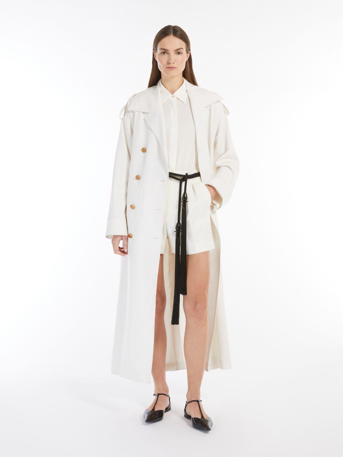 Designer White Double Breasted Wool Coats for Women - Up to