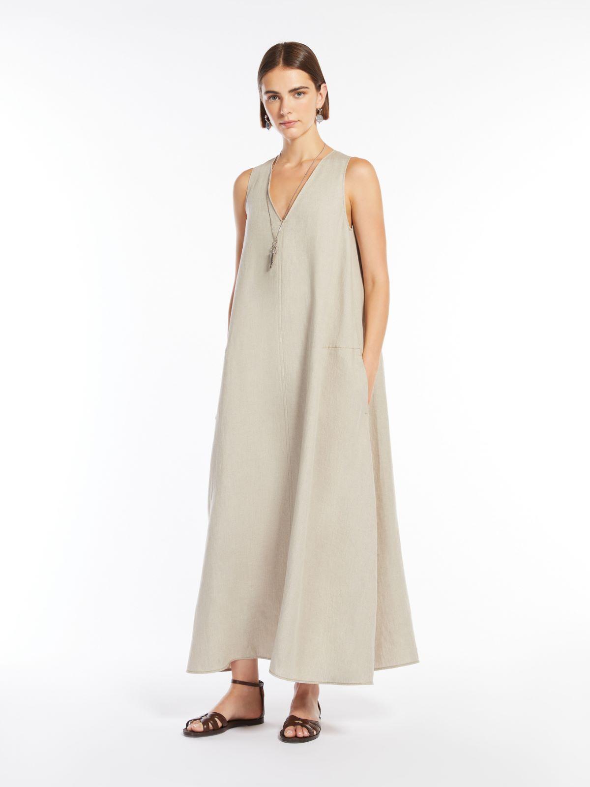 MAX MARA ワンピース Aureo linen twill midi wrap dress910925 Aureo linen twill midi wrap dress in white - Max Mara