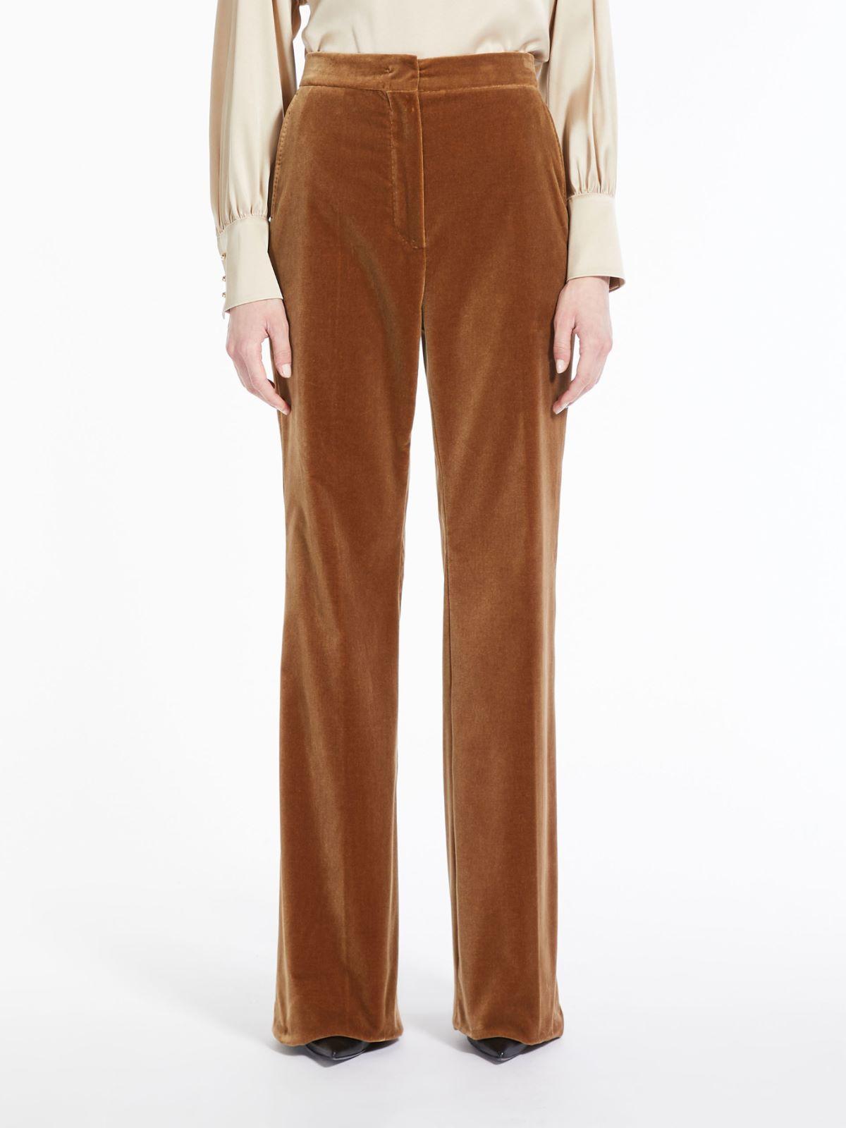 Max Mara Cotton Velvet Trousers in Brown