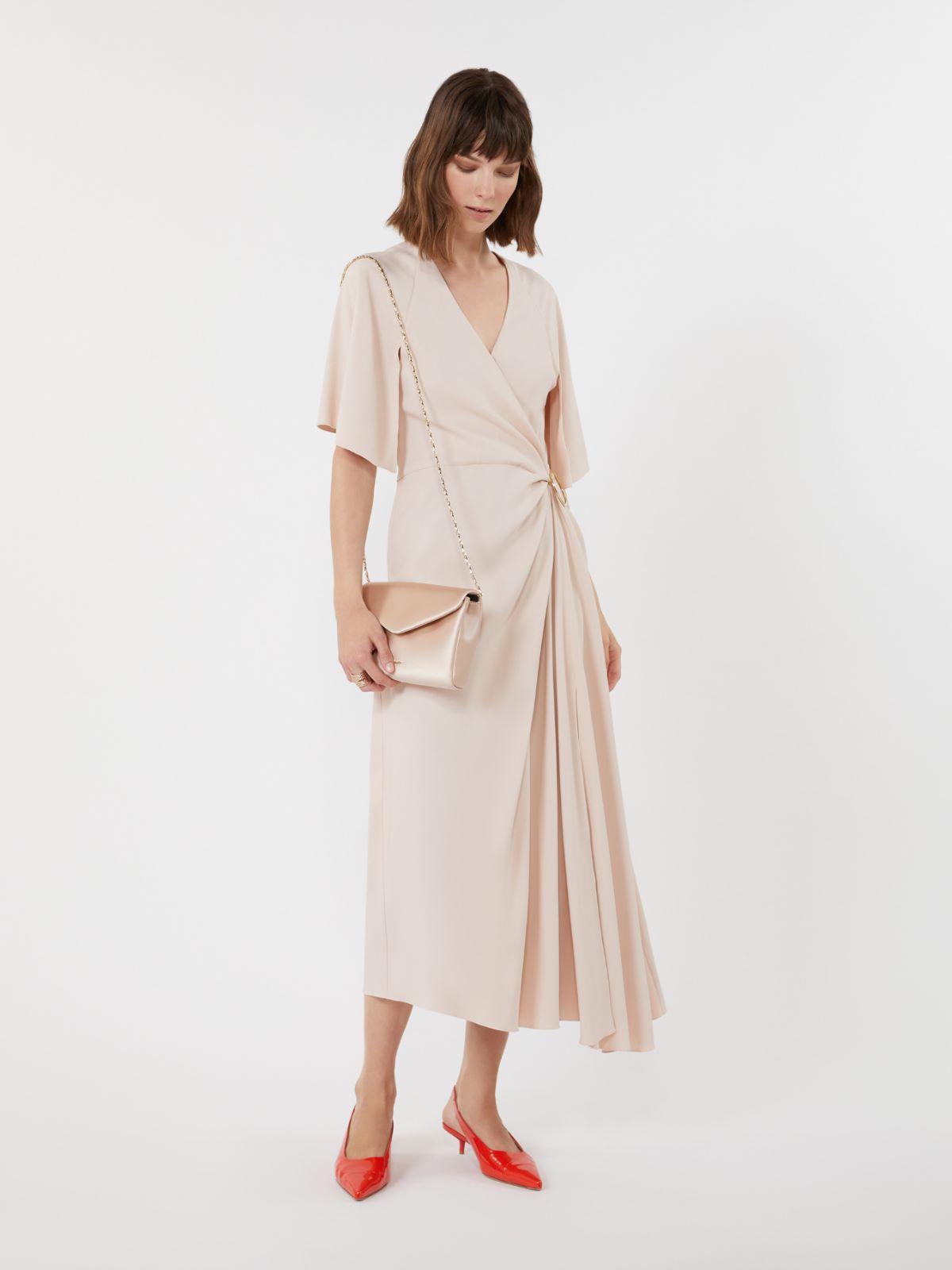 max mara envers satin dress Max Mara Viscose Envers Satin Dress in Natural