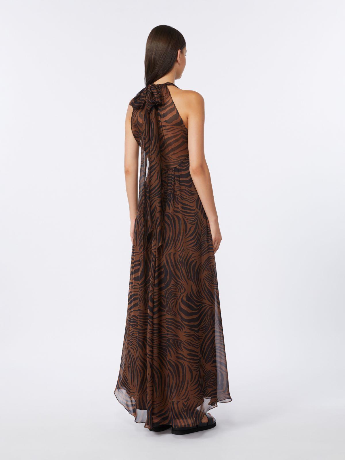 max mara silk chiffon dress Tie-detailed silk-chiffon maxi dress - navy