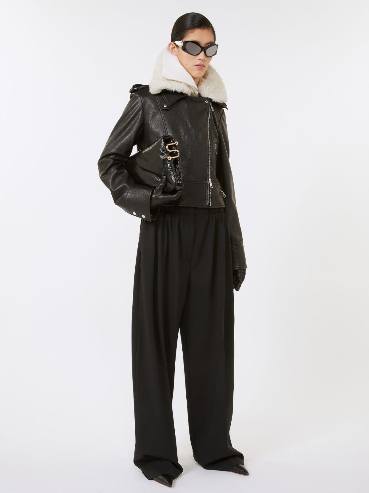 ジャケット MAX MARA Woman Jacket Leather 2313161236600 001 Black leather jacket female | Max Mara