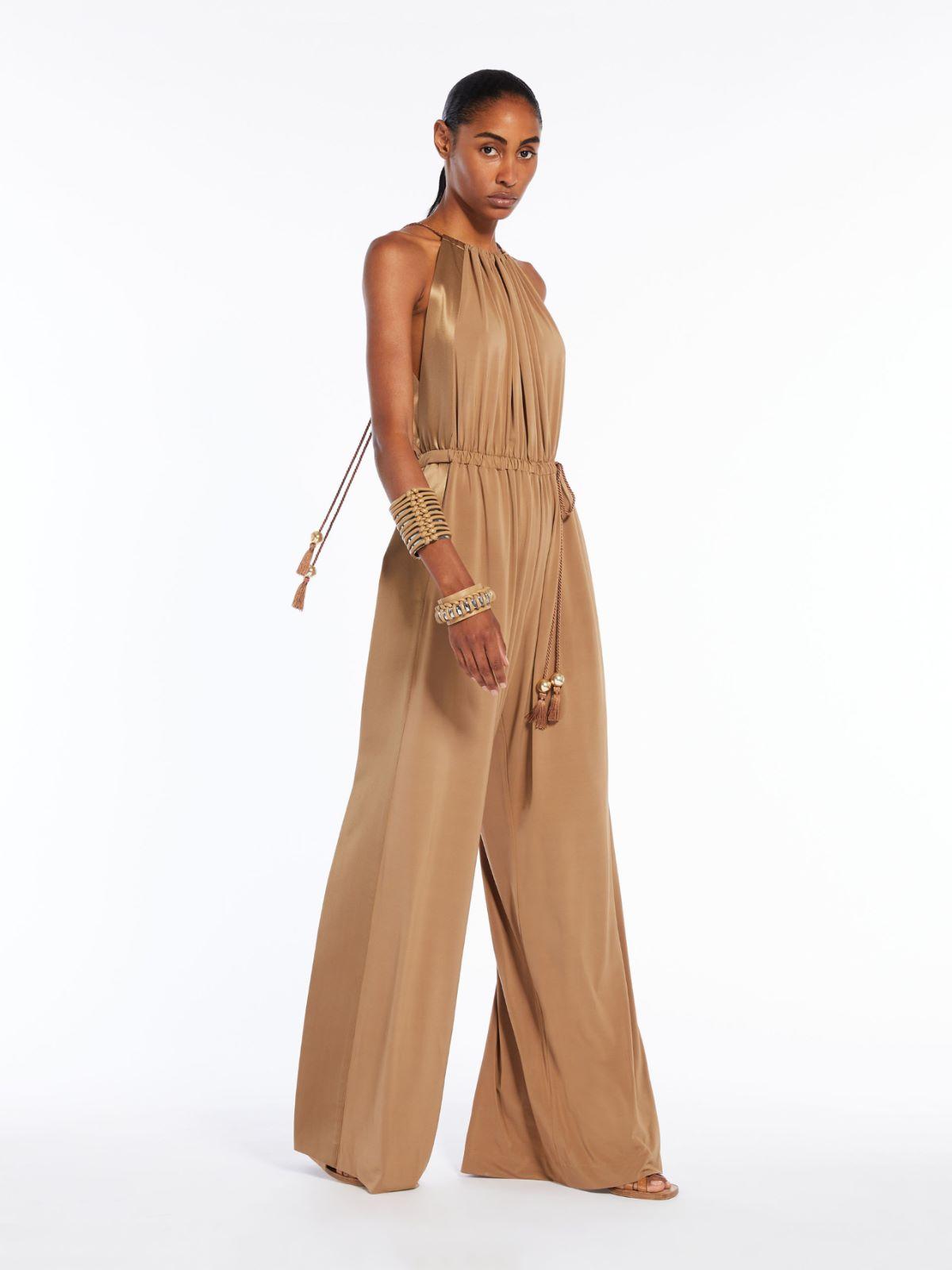 Max Mara Viscose Jersey Jumpsuit in Natural | Lyst