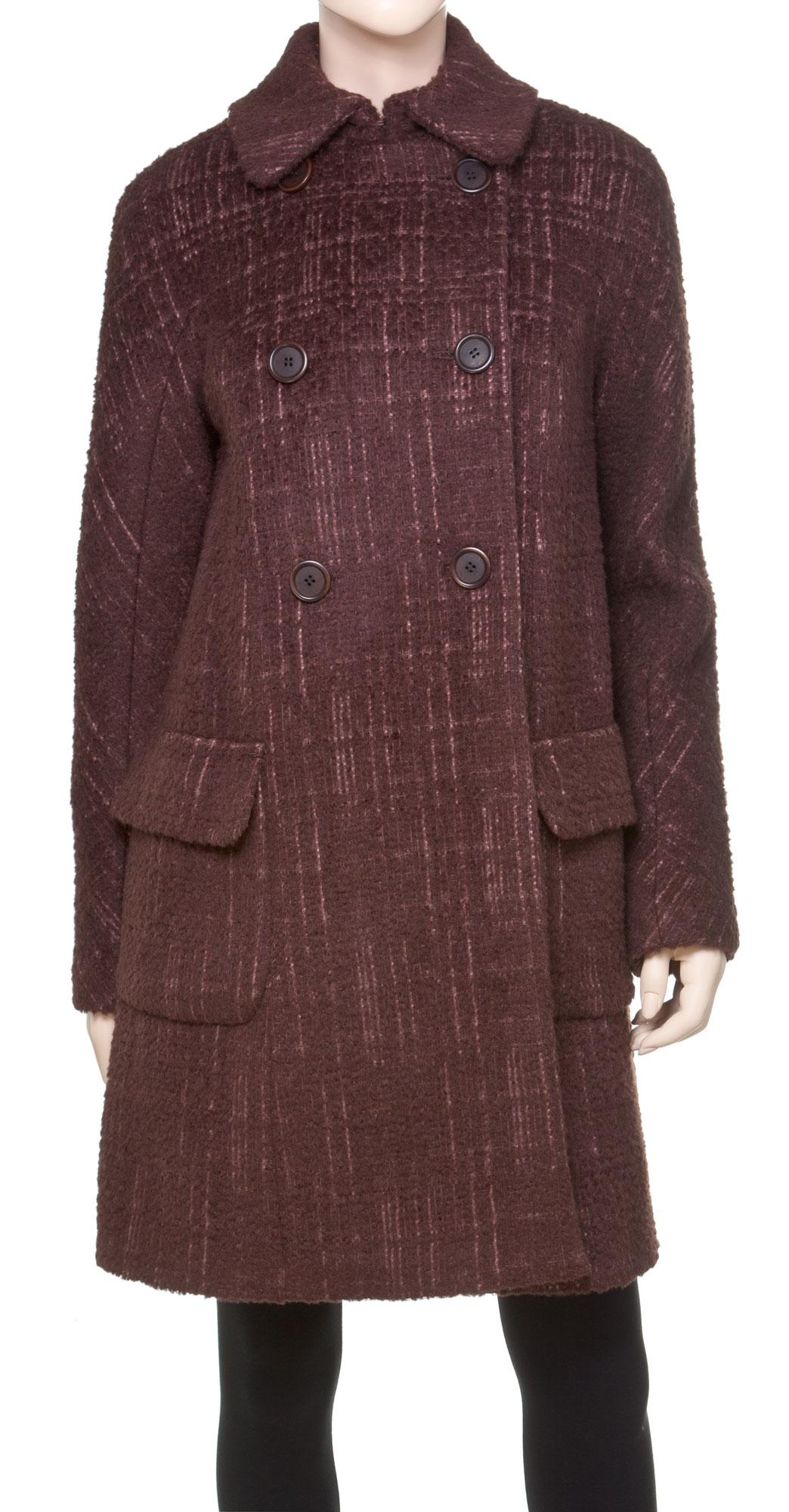 brown double breasted coat womens