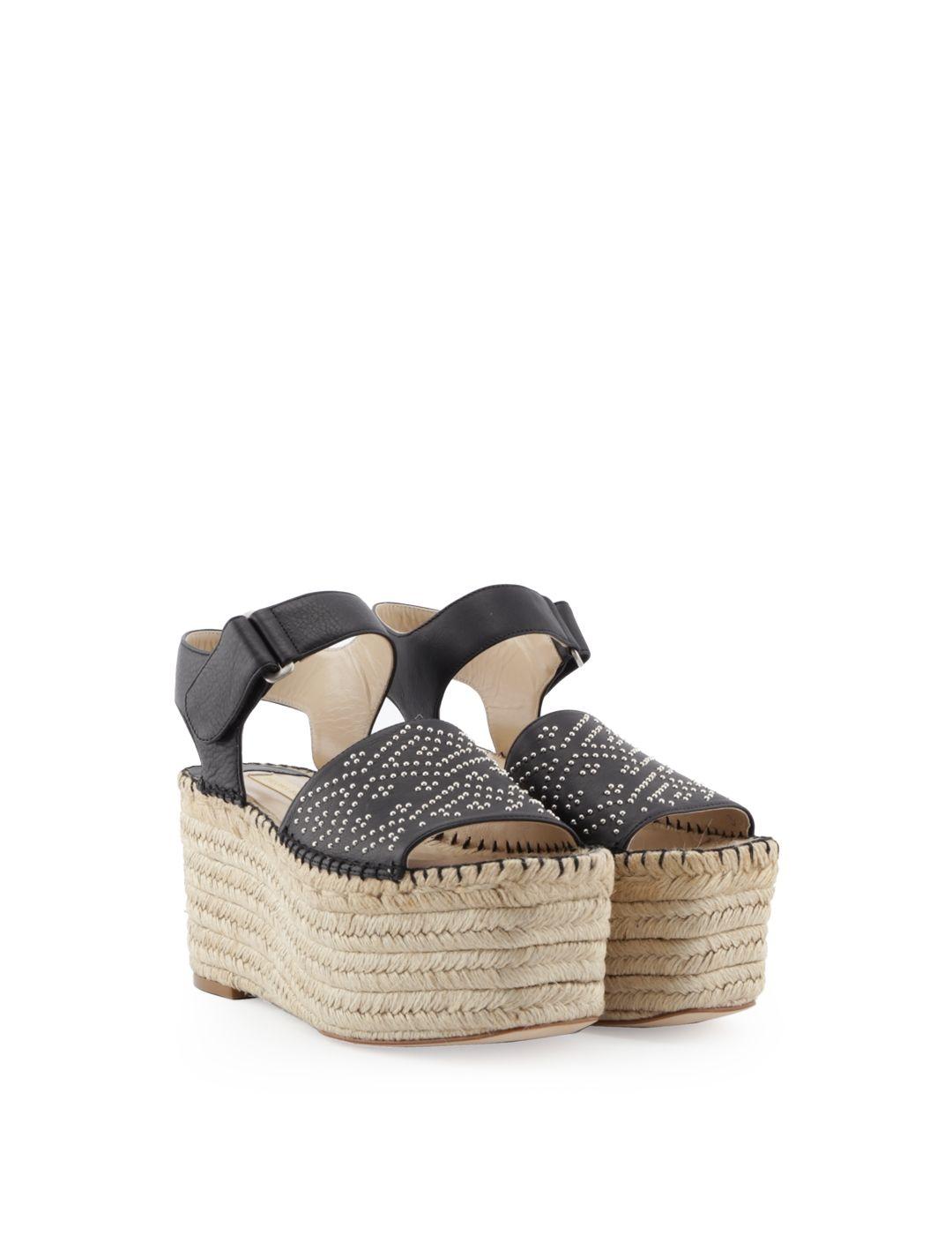 Paloma Barceló Gbco Leather Wedges in Black - Lyst