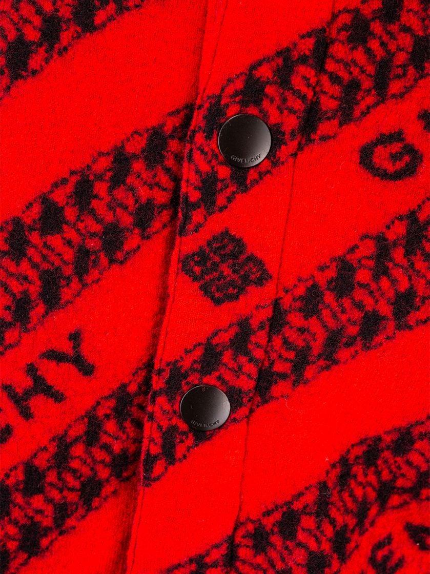 Givenchy Chain Logo Button-up Bomber Jacket in Red for Men | Lyst