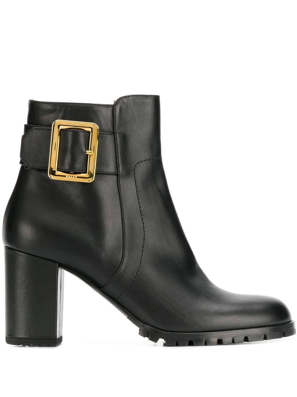 Bally Black Leather Ankle Boots - Lyst