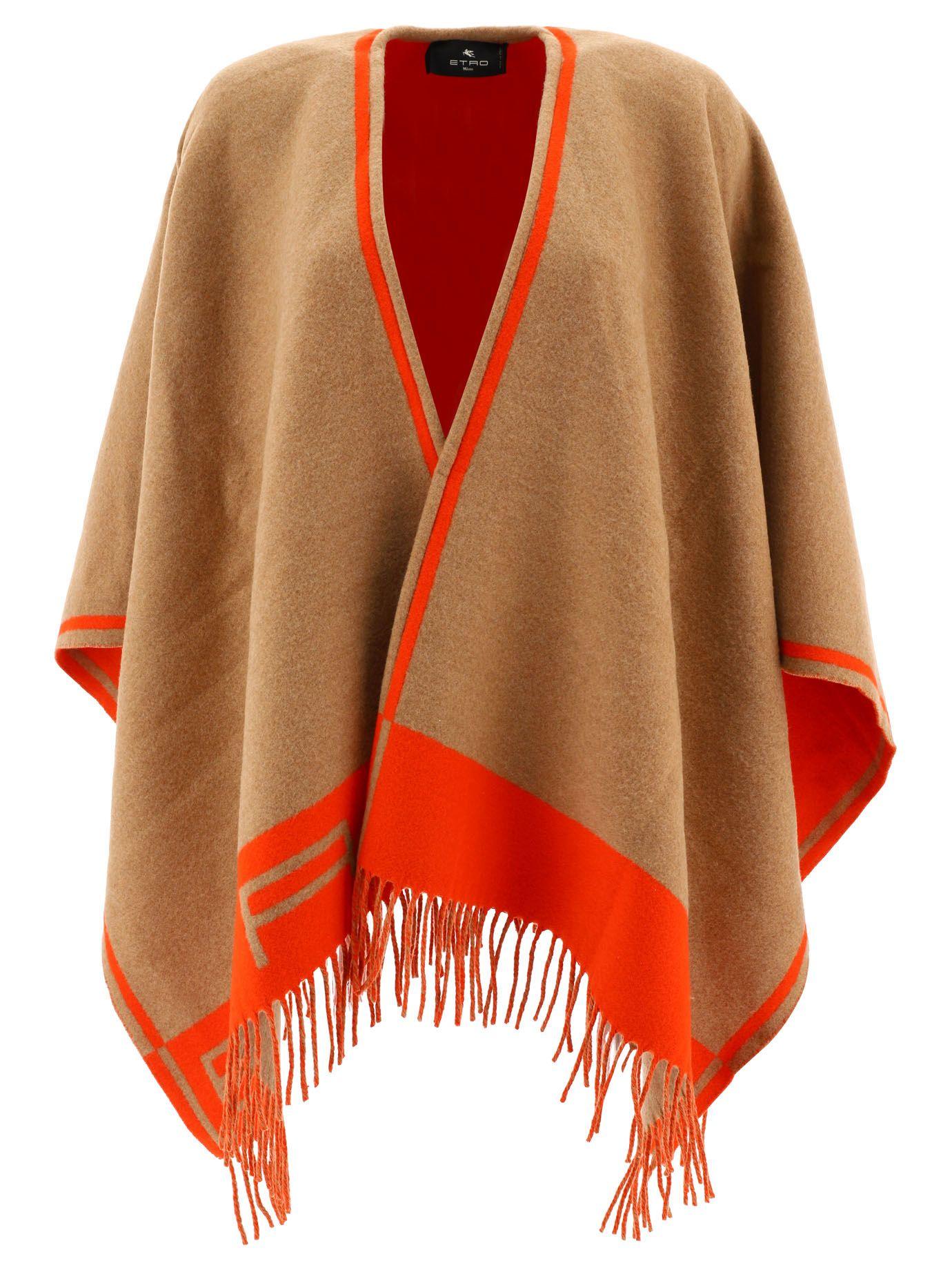 Damen Bekleidung Mäntel Capes Etro Wolle Andere materialien mantel in Orange 