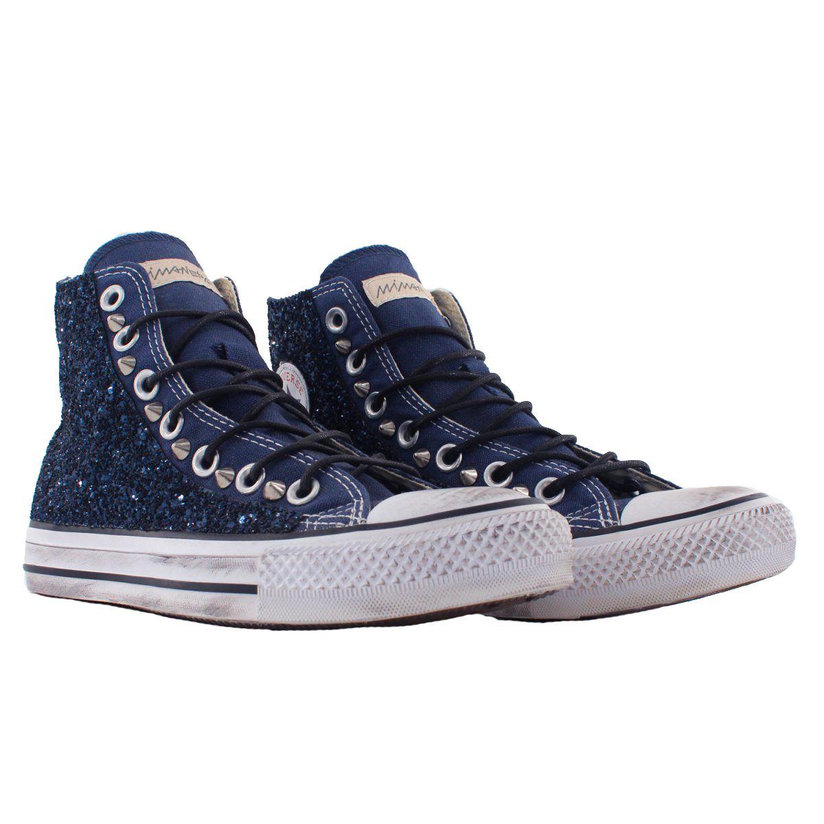 Converse Fabric Hi Top Sneakers in Blue Lyst