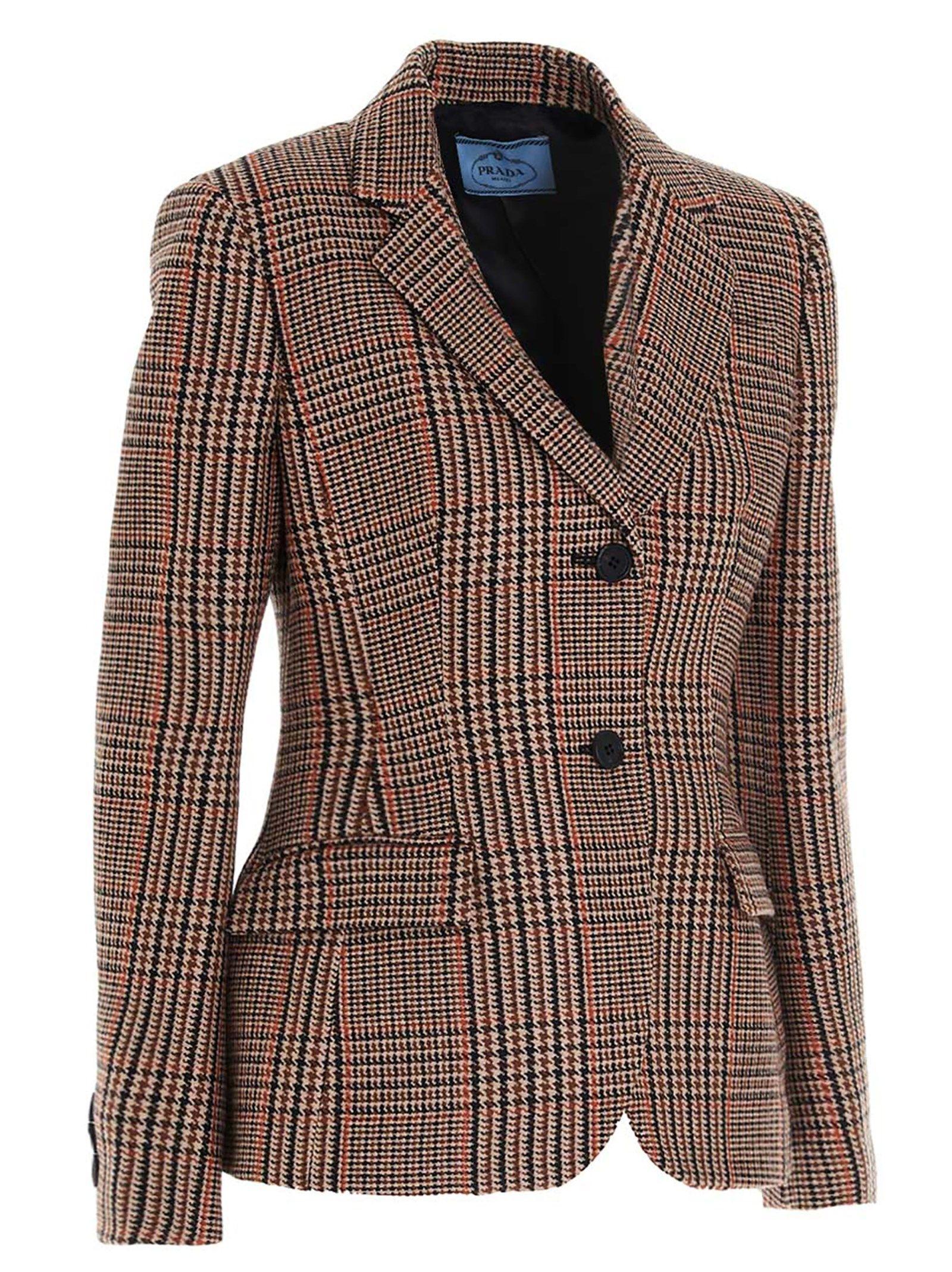 Prada Wool Blazer in Brown Lyst