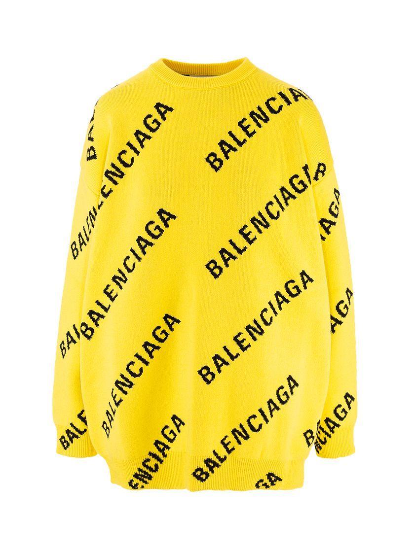 Balenciaga Wool 657528t32007440 Other Materials Sweater in Yellow - Lyst