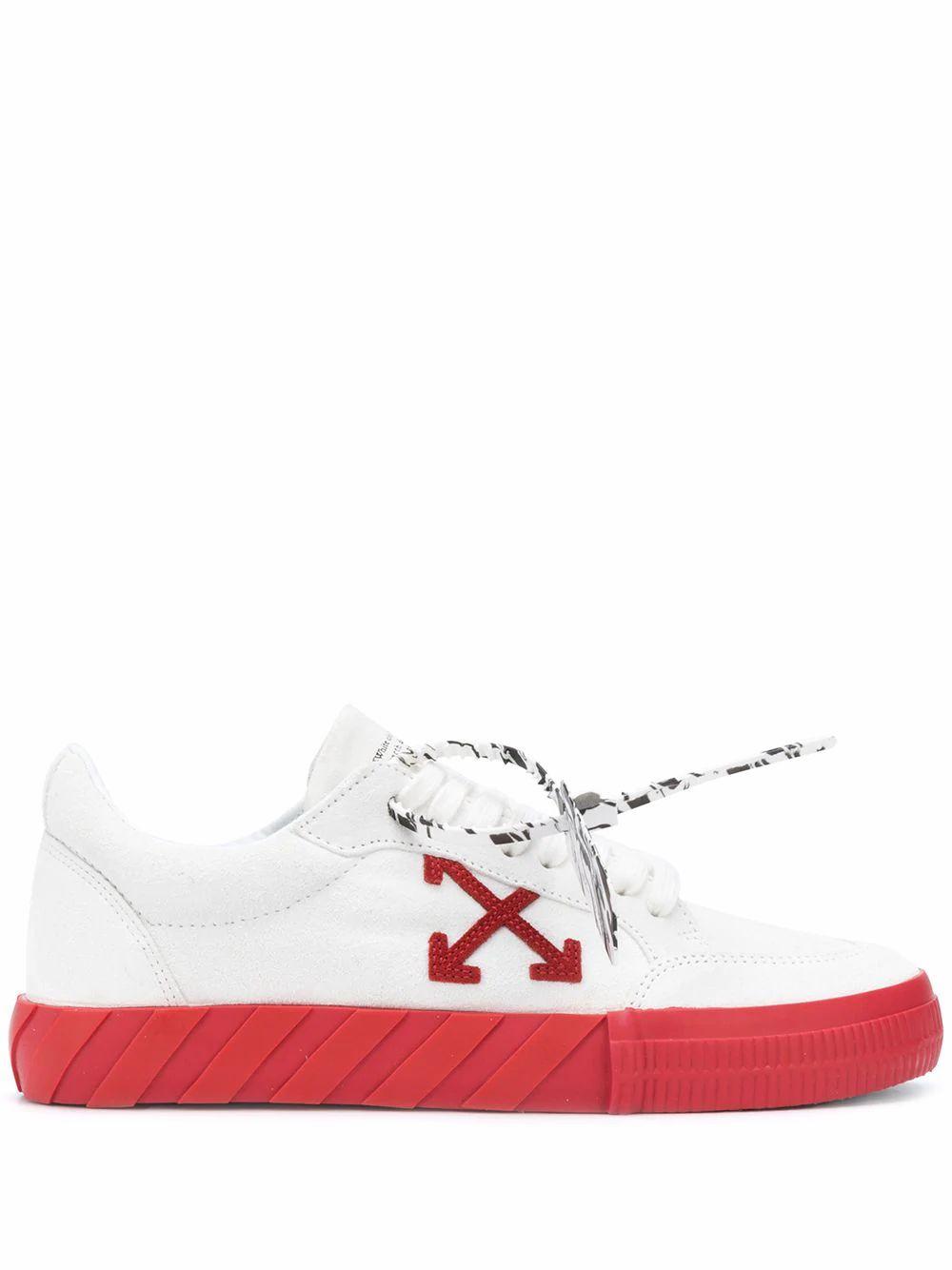 Red Suede Vulcanized Low Sneakers 