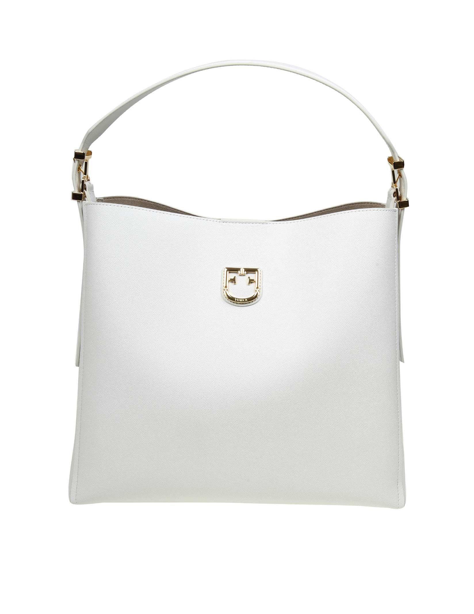 Furla White Leather Handbag - Lyst