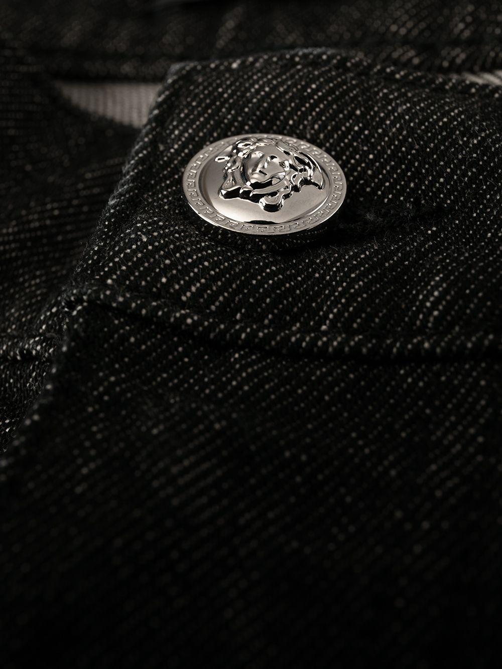 Versace Greek-key Print Denim Jeans in Black for Men | Lyst