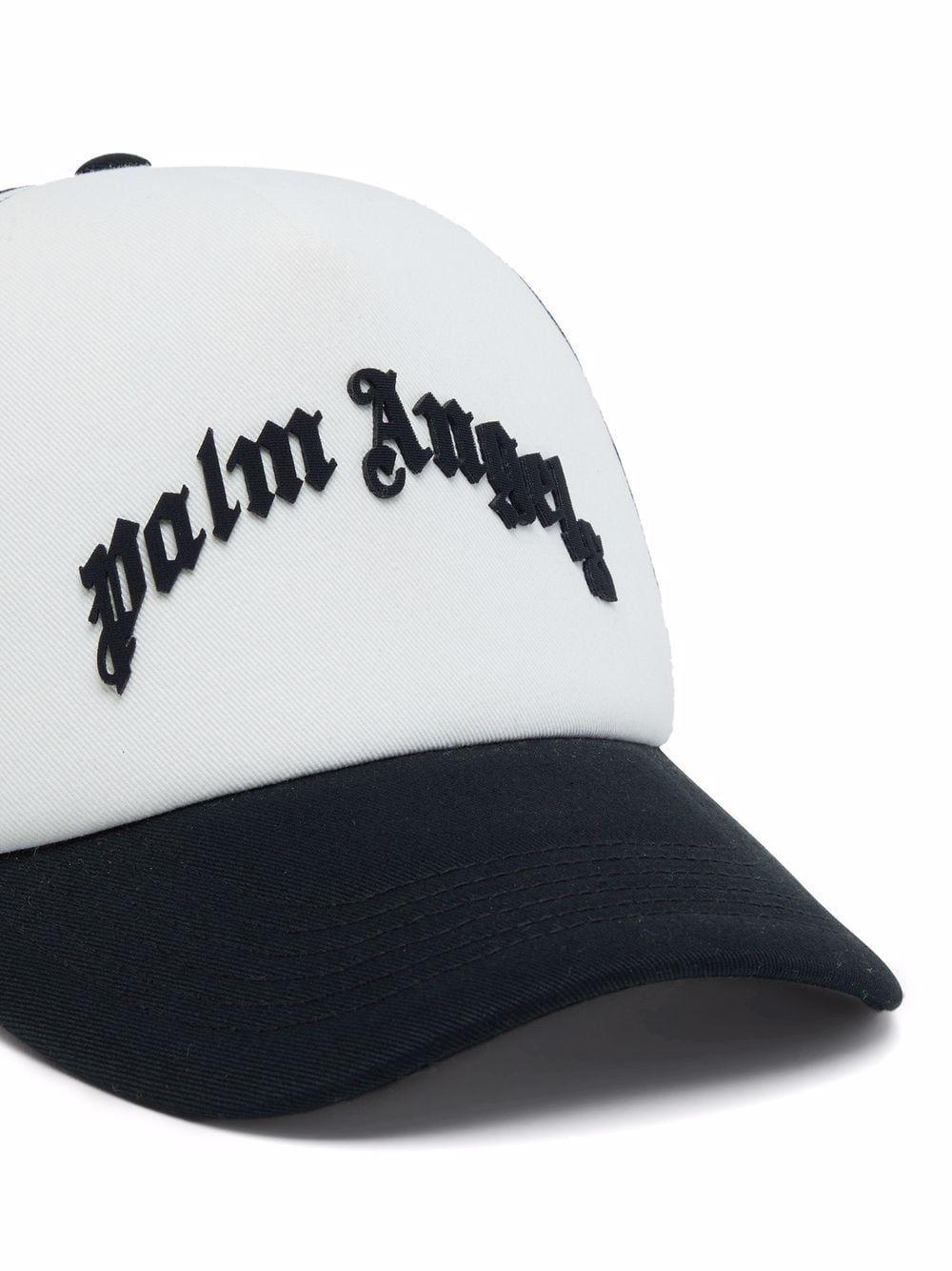 Palm Angels Cotton Curved Logo Mesh Cap 