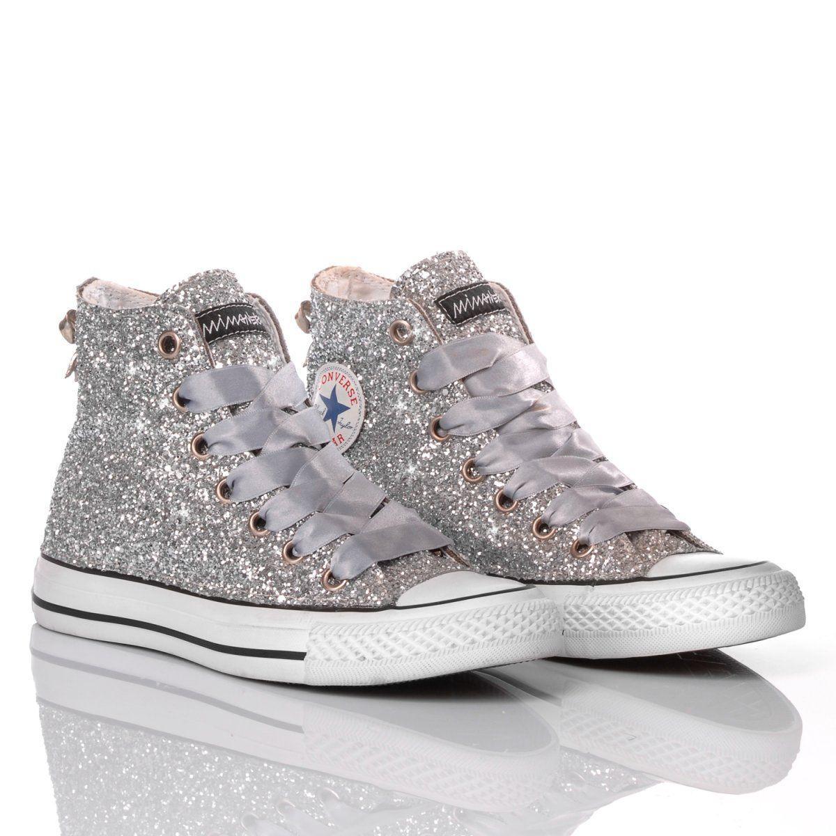 Converse Glitter Hi Top Sneakers in Silver (Metallic) - Save 28% | Lyst