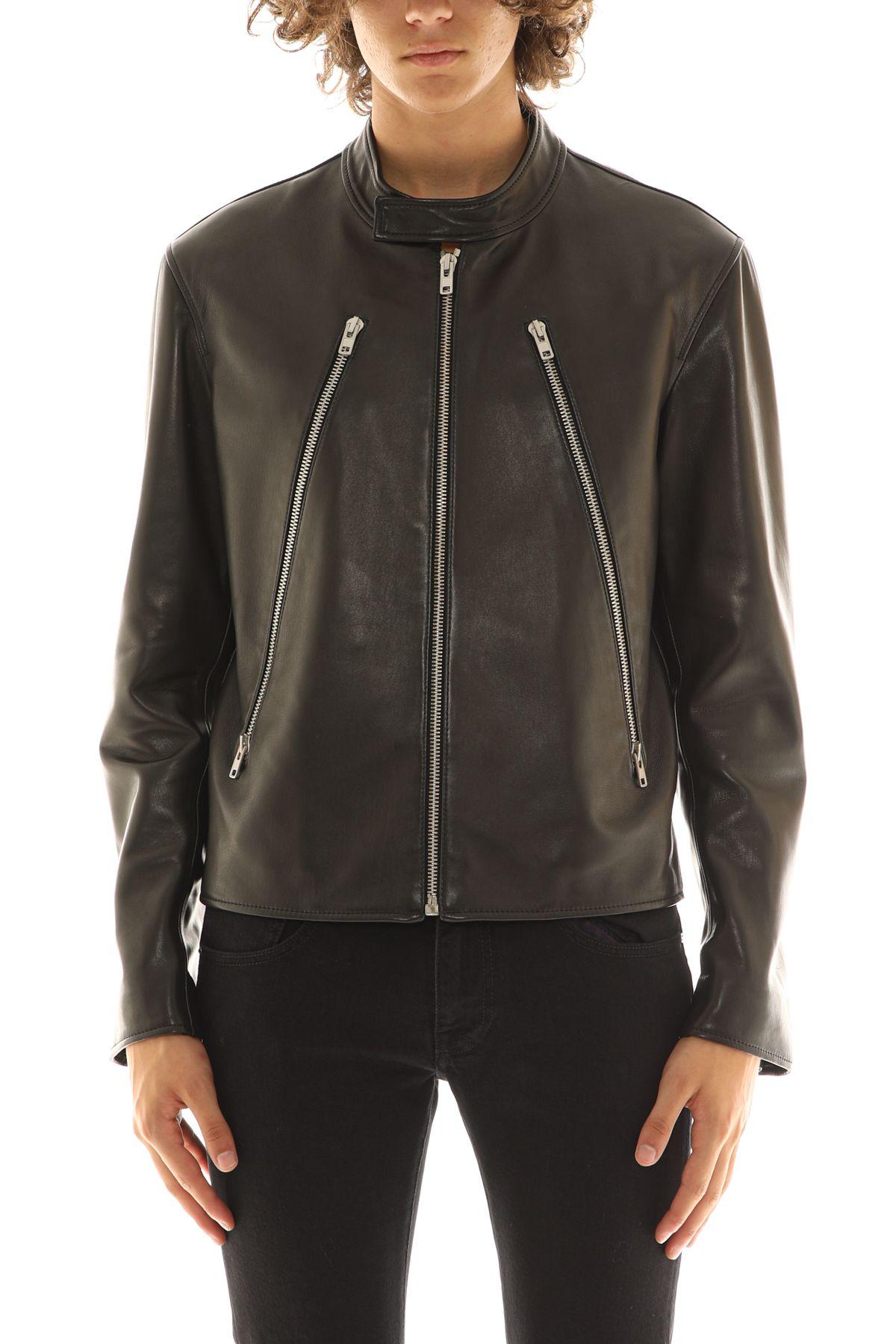 Maison Margiela Leather Outerwear Jacket in Black for Men Lyst