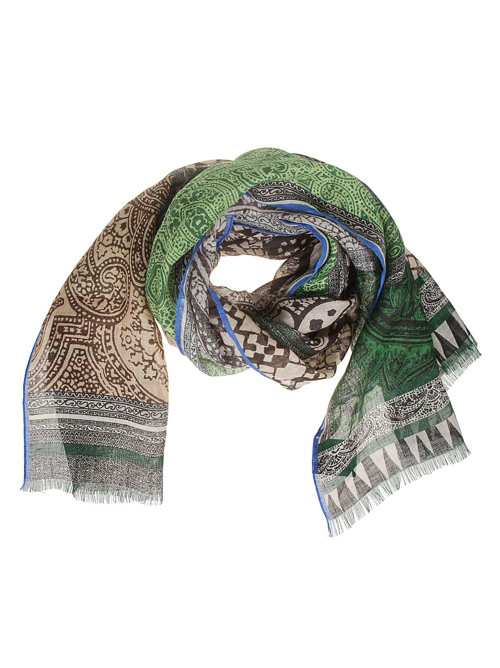 green linen scarf