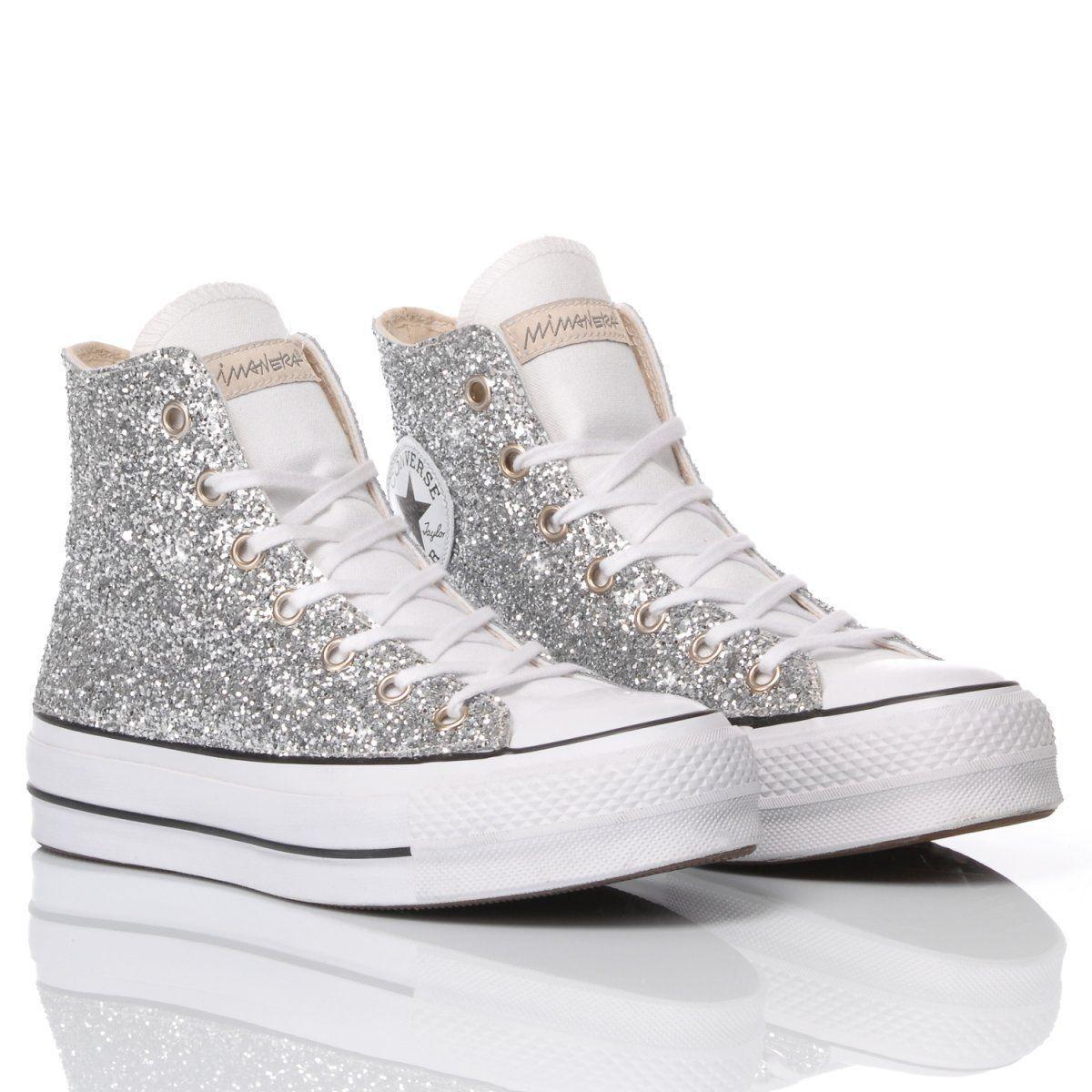 Converse Hi Top Sneakers in Silver 