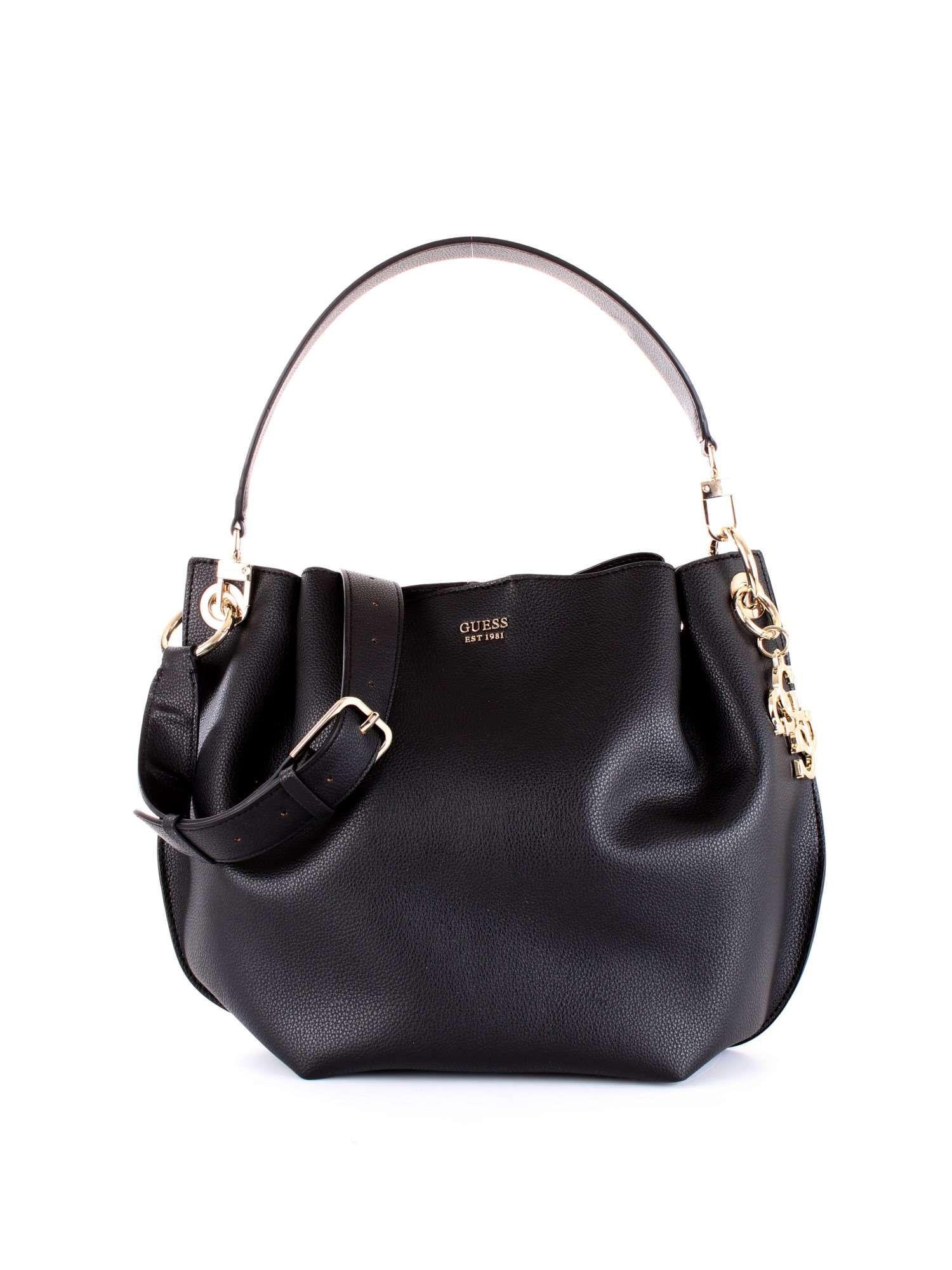 guess black leather handbag