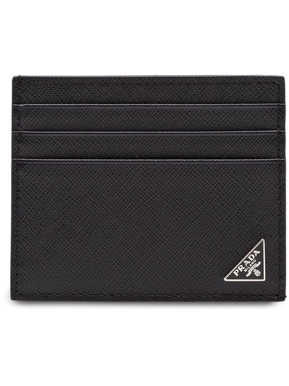 Prada Black Leather Card Holder for Men - Lyst