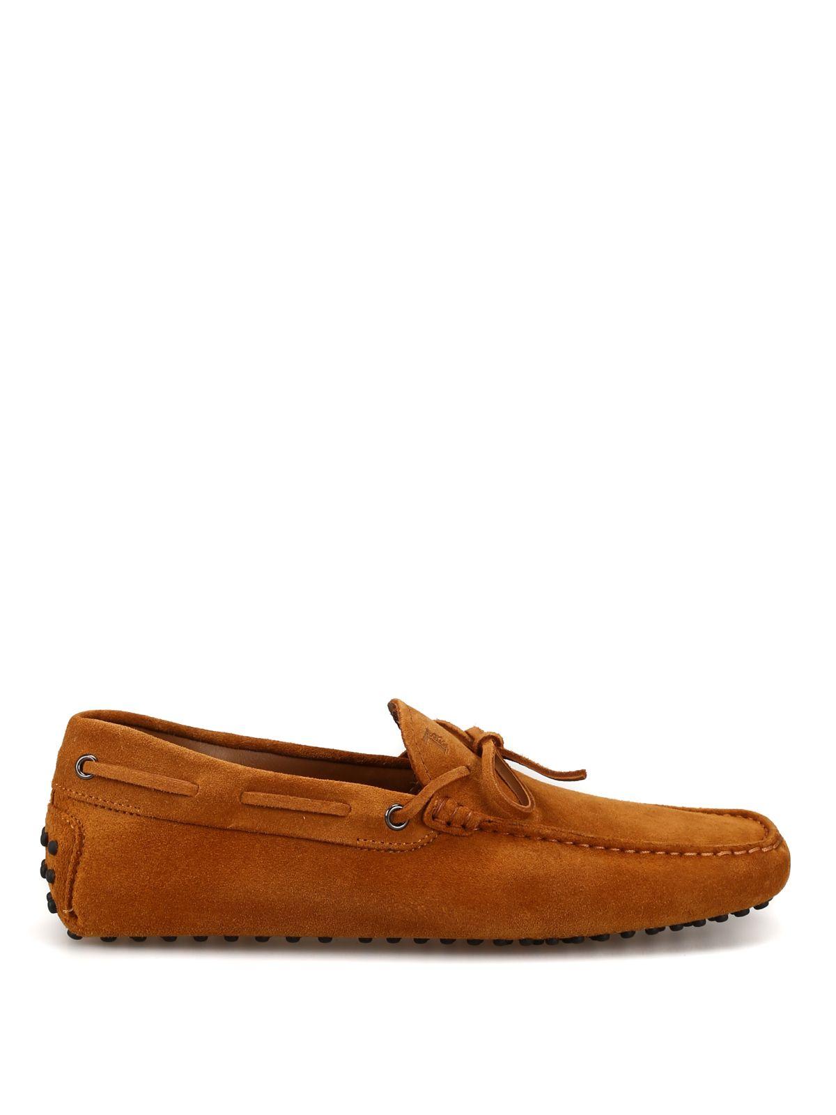 Tod's Orange Suede Loafers for Men - Lyst
