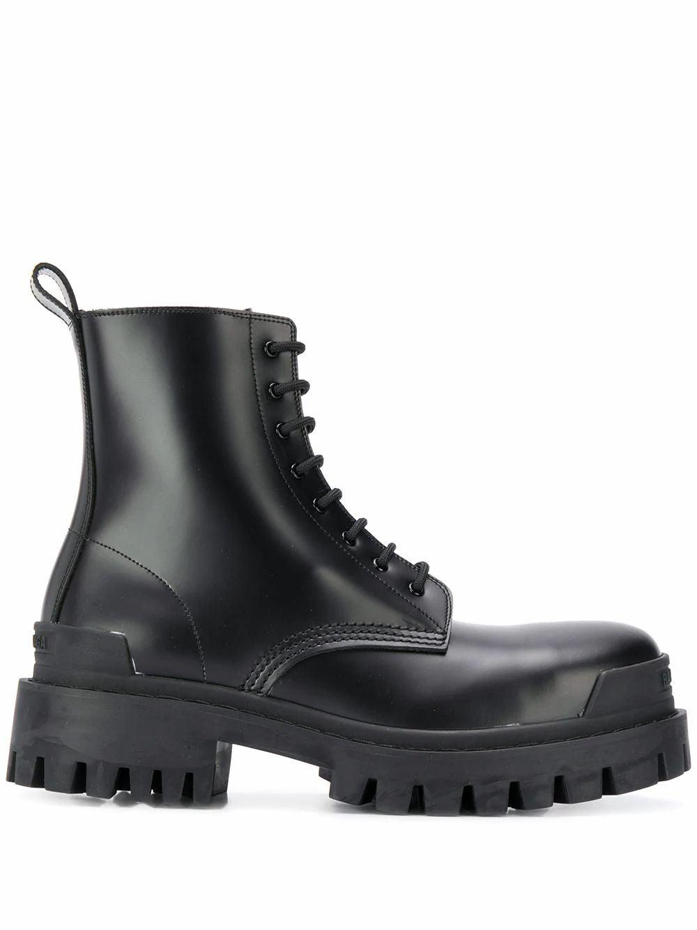 Balenciaga Leather Military-style Ankle Boots in Black - Save 35% - Lyst