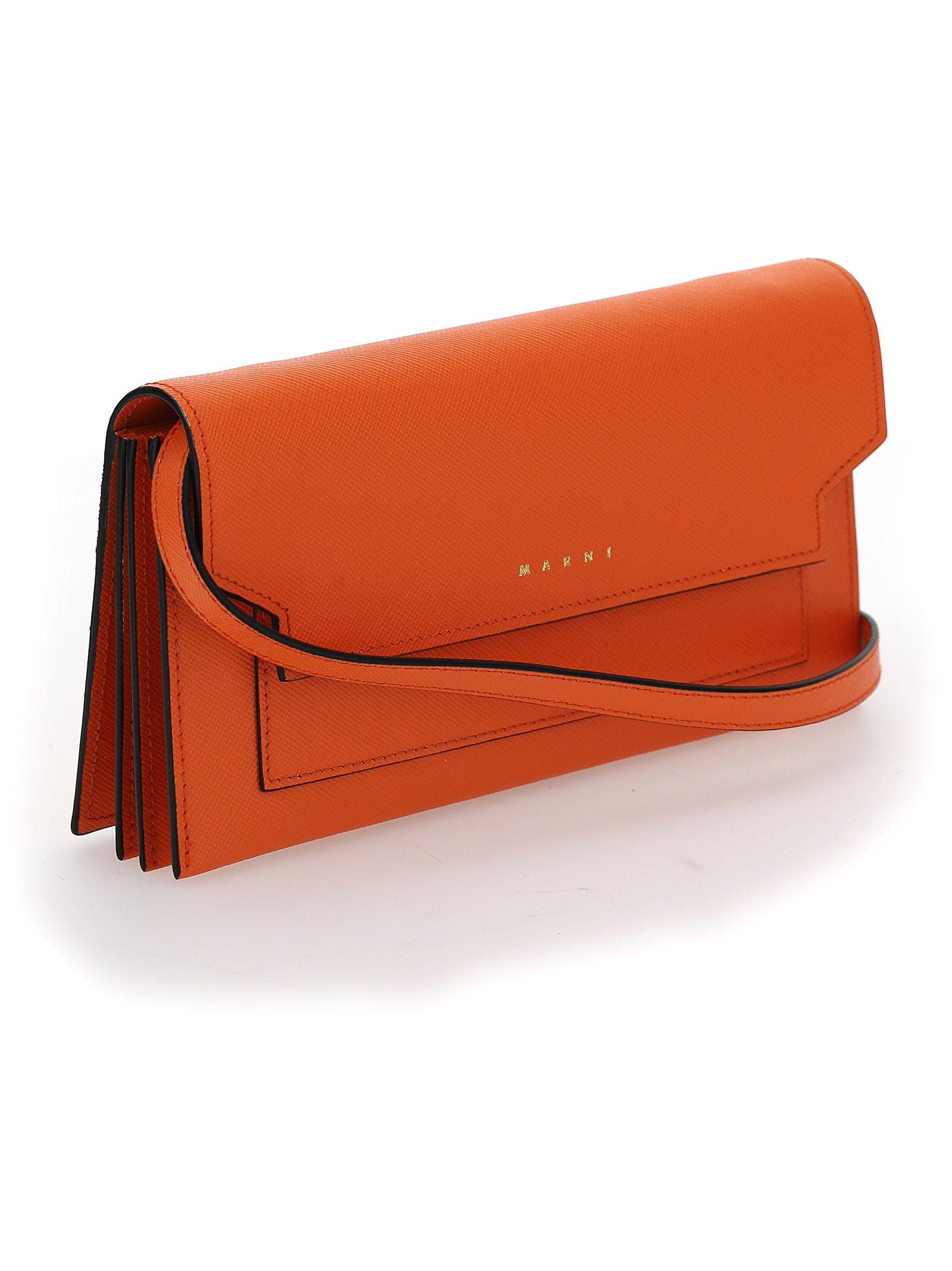 Marni Leather Pouch in Orange - Lyst