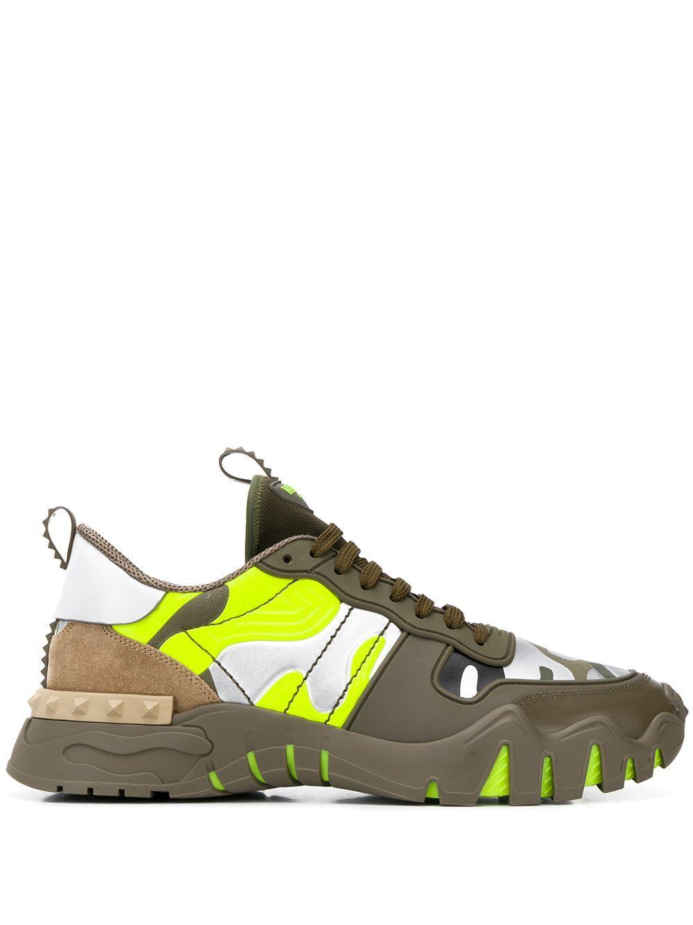 Valentino Synthetic Green Polyester Sneakers for Men - Lyst