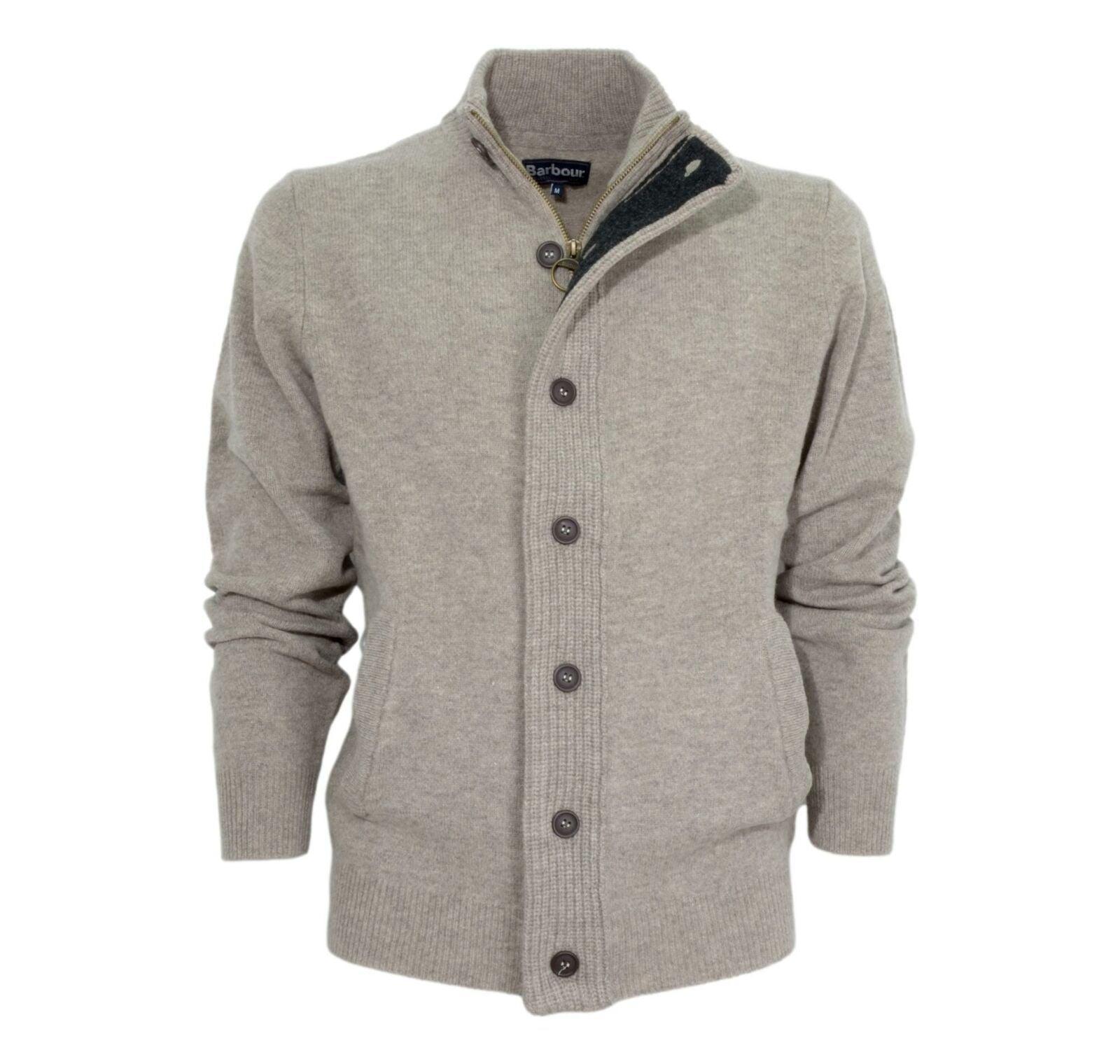 Barbour Logo Patch Knit Cardigan in Gray for Men | Lyst